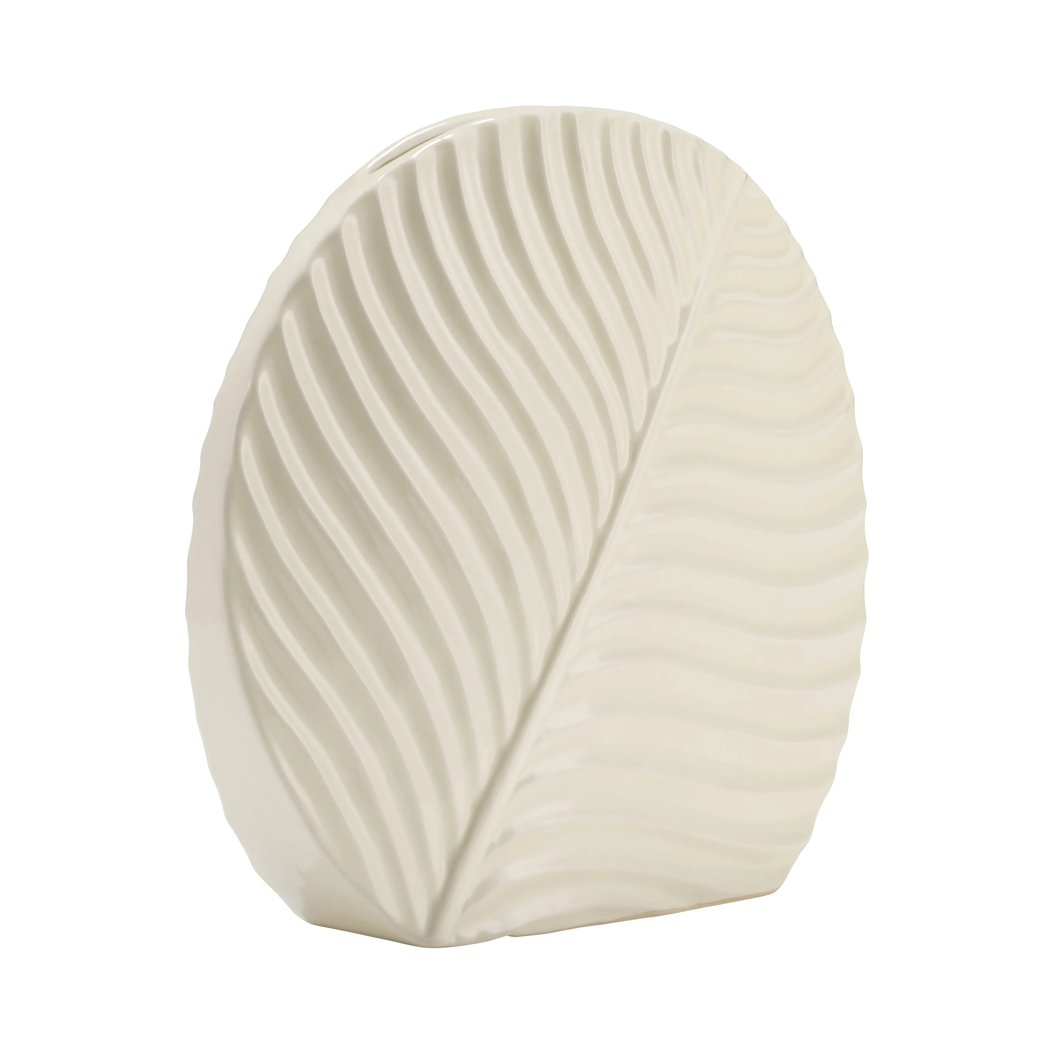 CER, 11" ROUND BOTANICAL VASE, COTTON