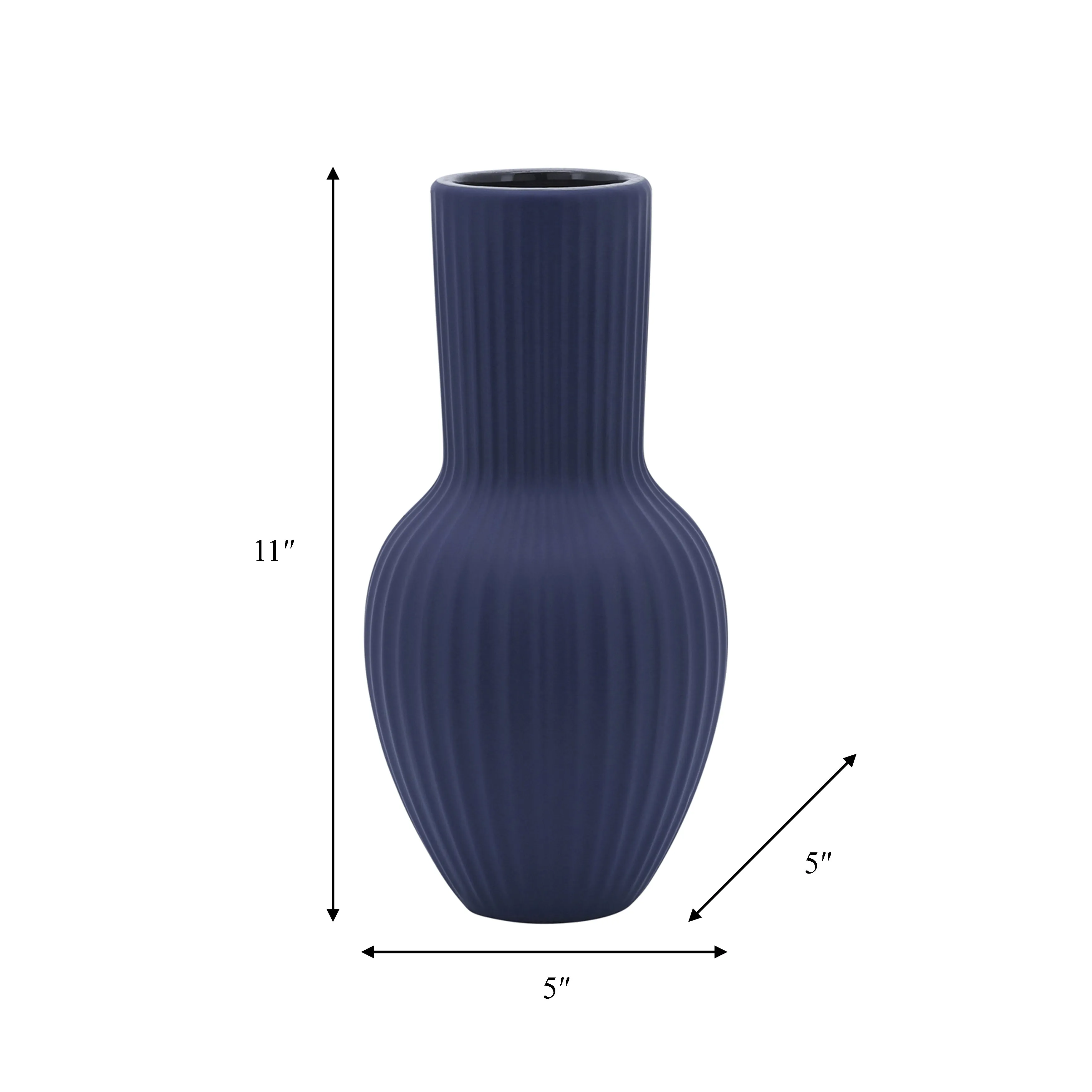 CER, 11"H BOUQUET VASE, NAVY