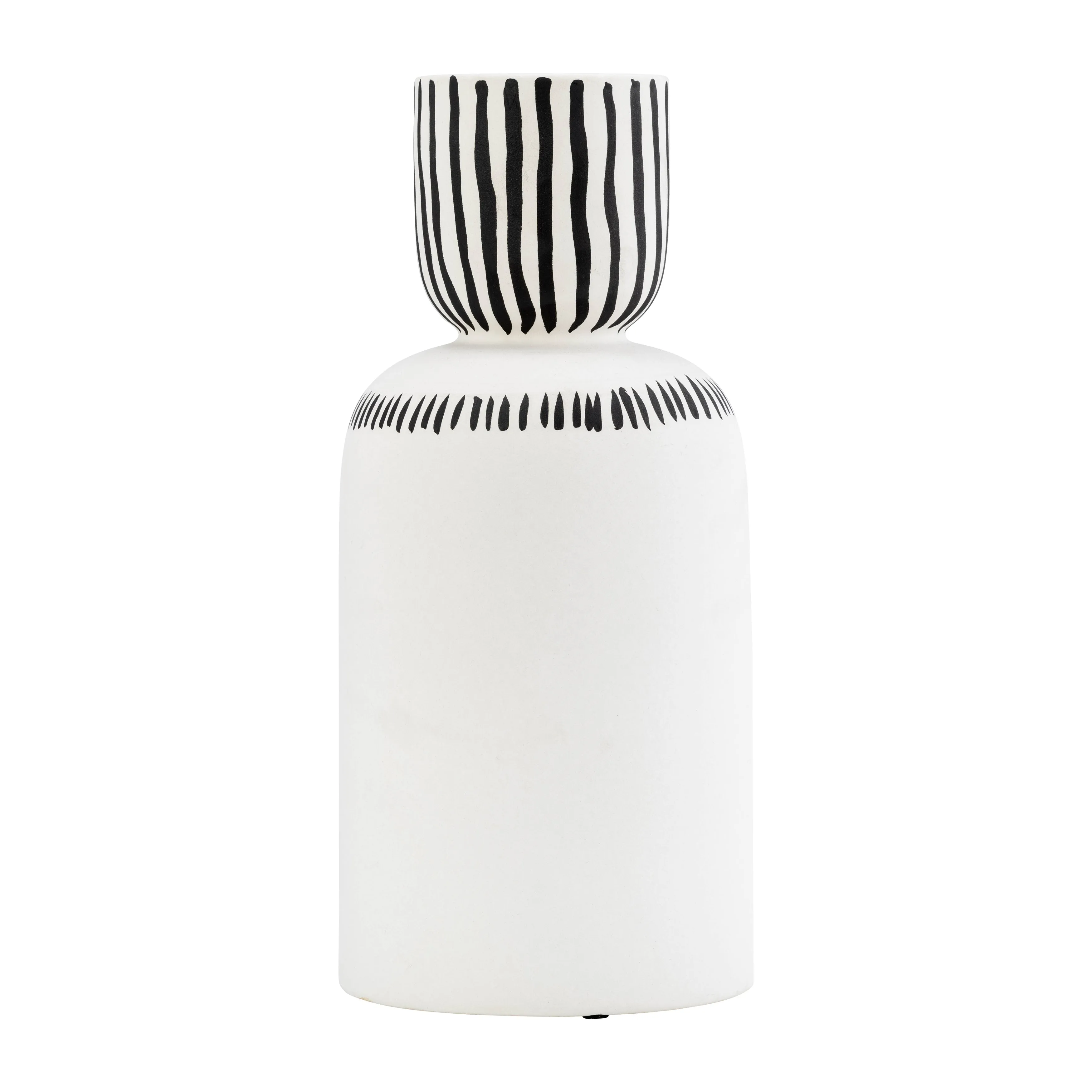 CER, 11"H SLEEPING MAN FLOWER VASE, WHT/BLK