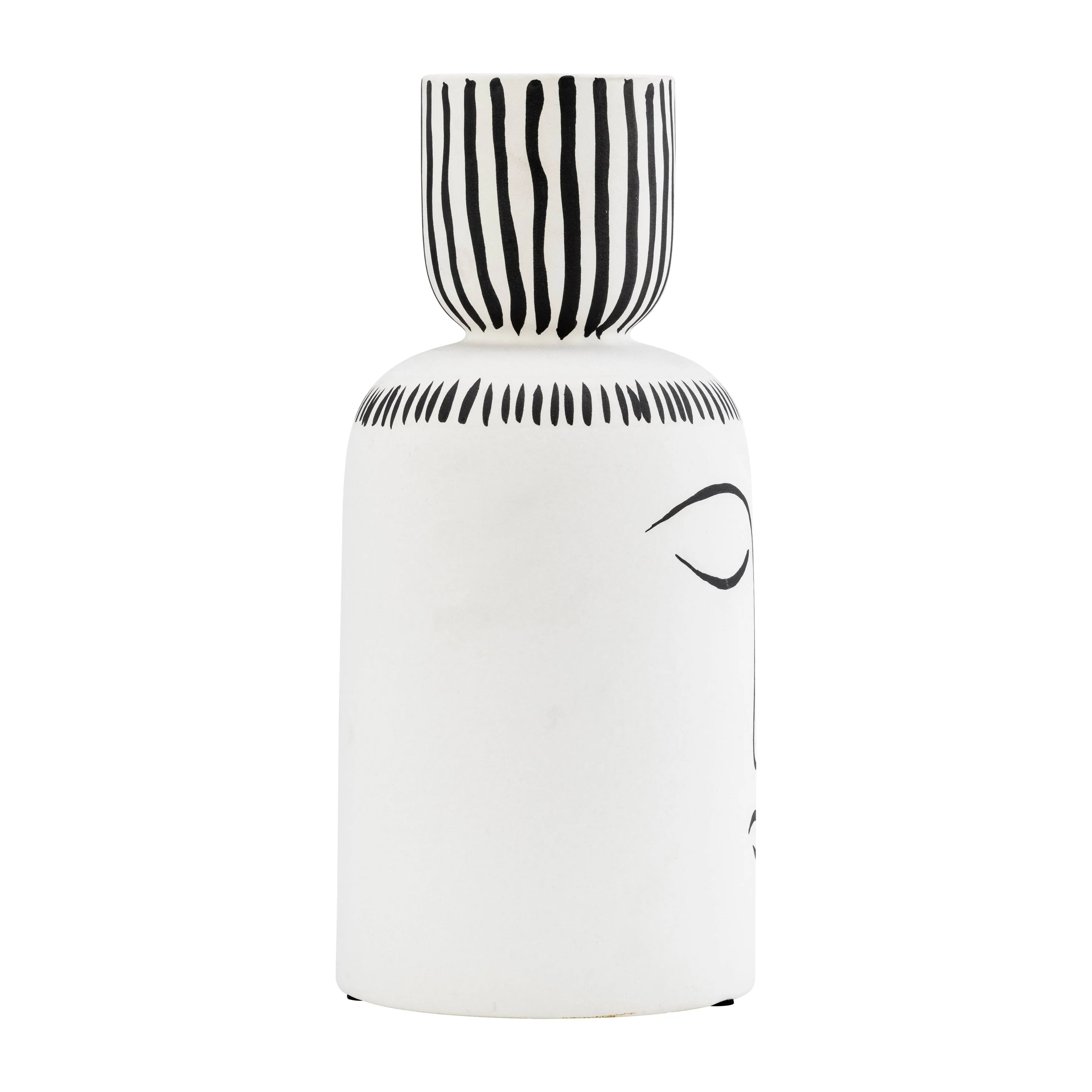 CER, 11"H SLEEPING MAN FLOWER VASE, WHT/BLK