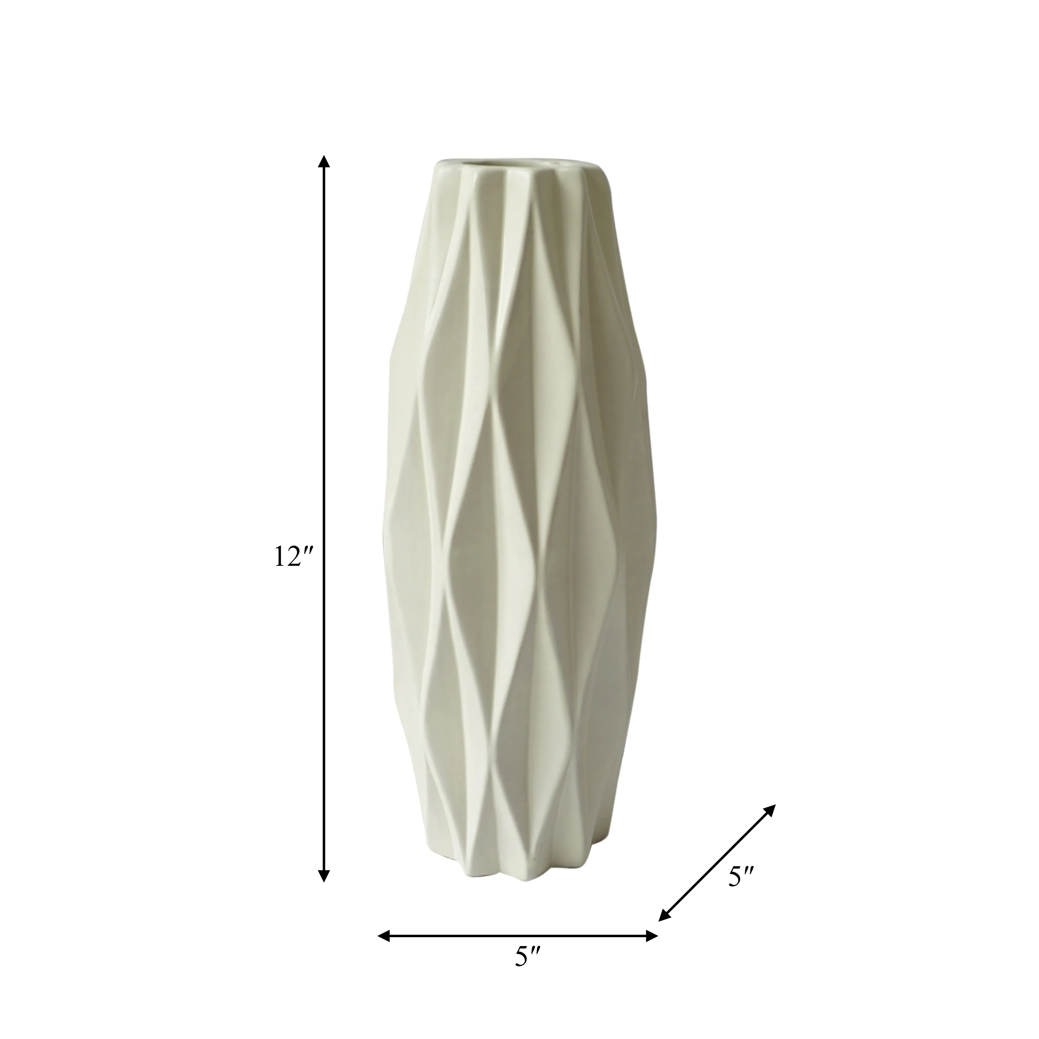 CER, 12" FLUTTER VASE, COTTON