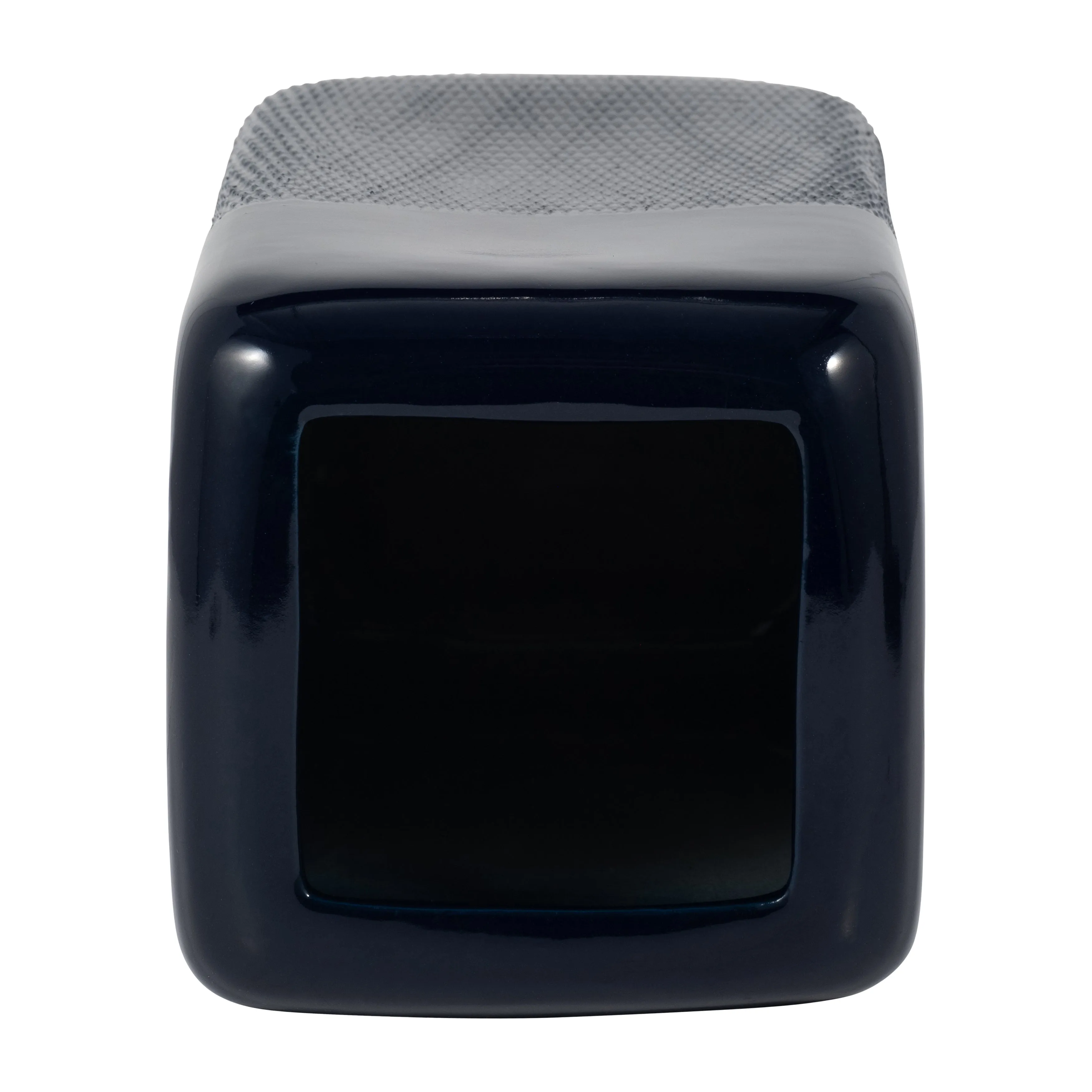 CER, 12" SQUARED GROOVED VASE, NAVY BLUE
