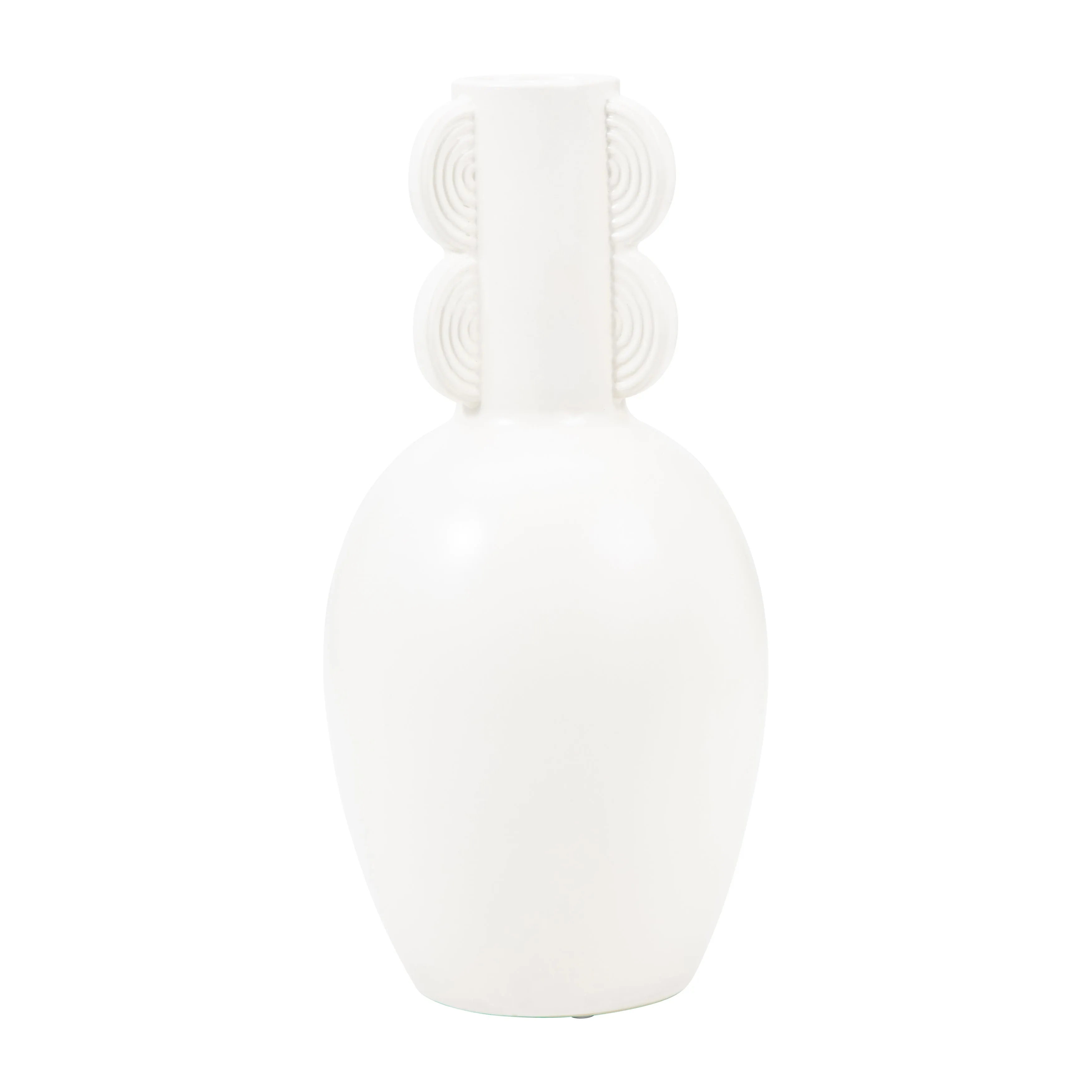 Cer, 13" Eared Vase, Cotton