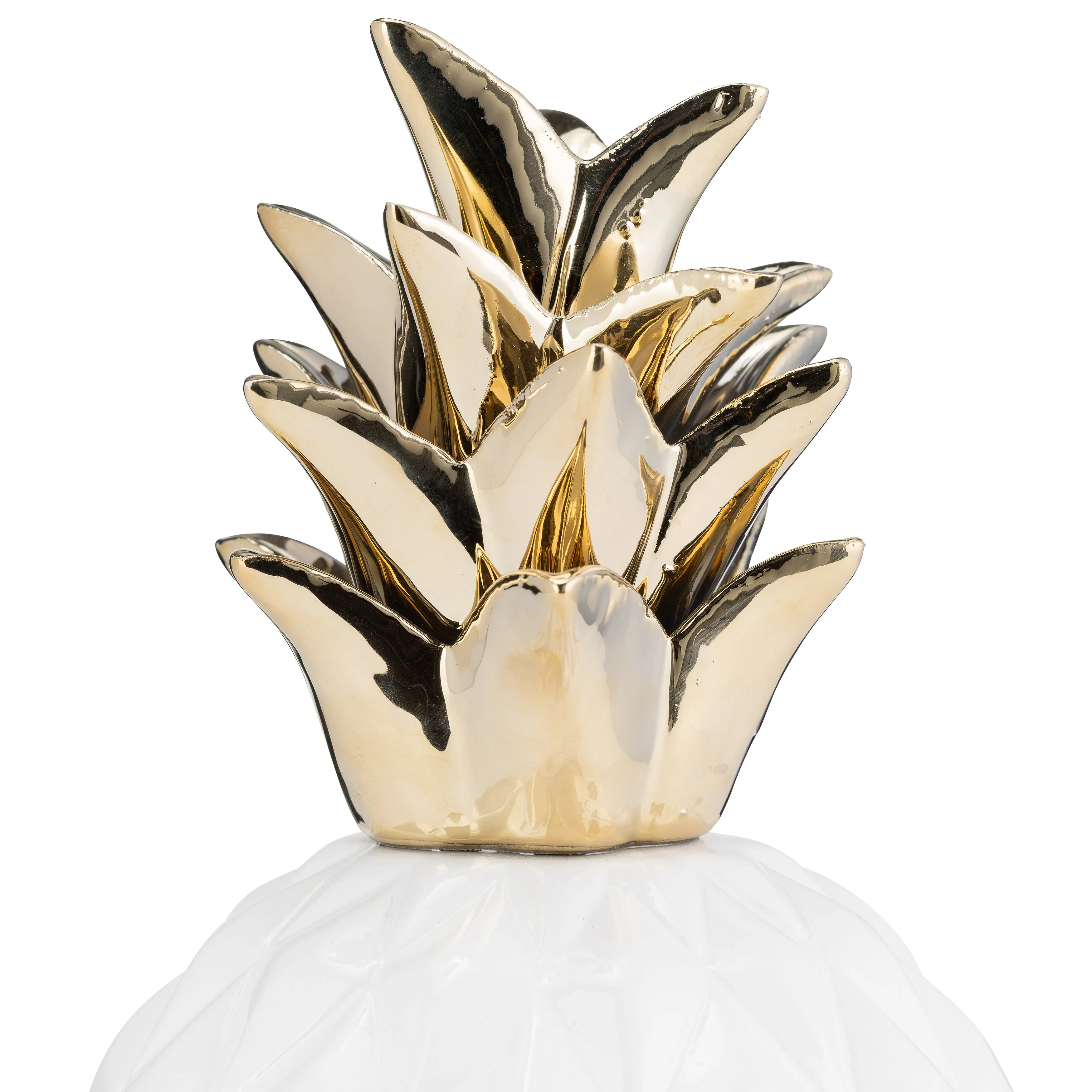 CER, 13" PINEAPPLE DECO, WHITE