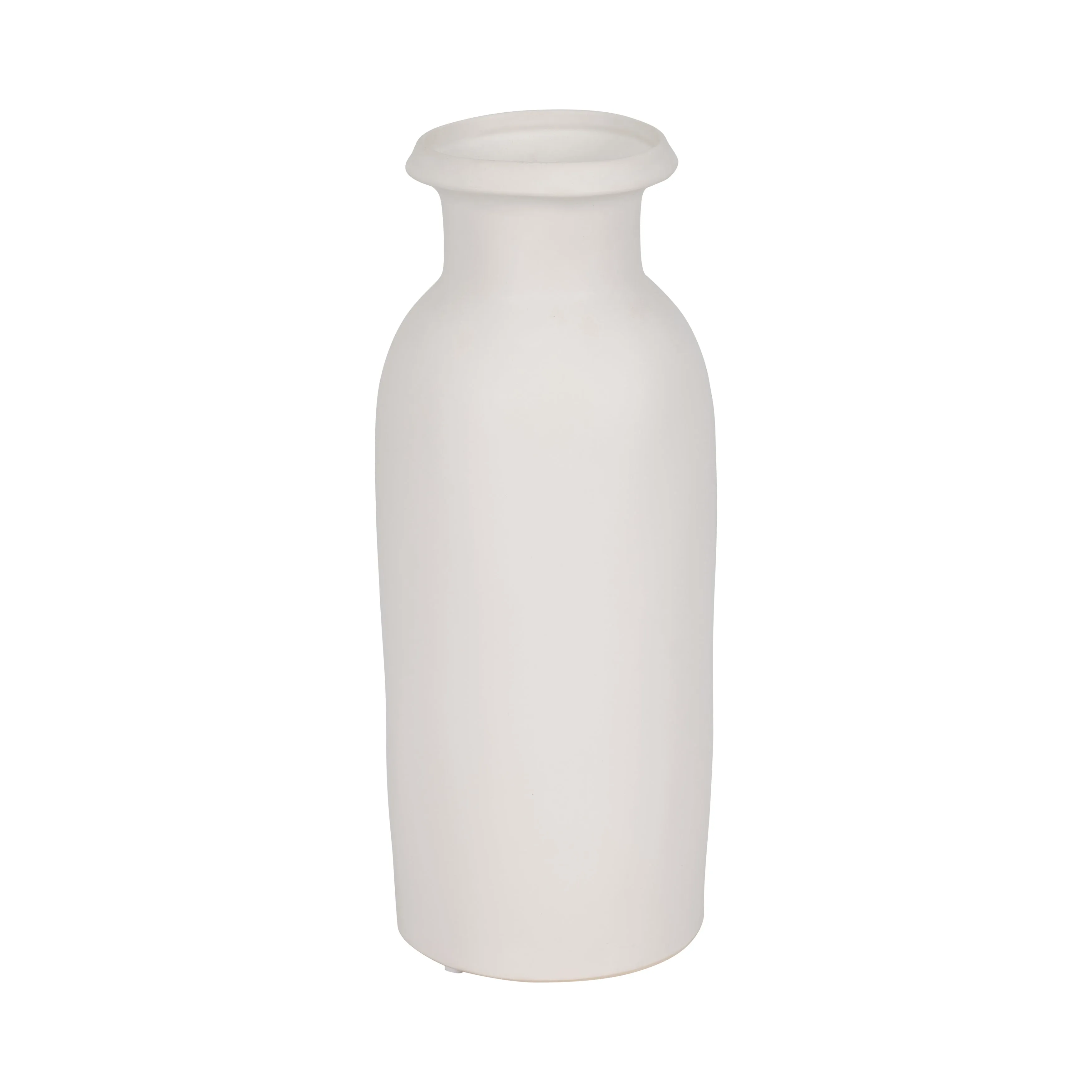 CER, 13"H TALL SLIM VASE, WHITE