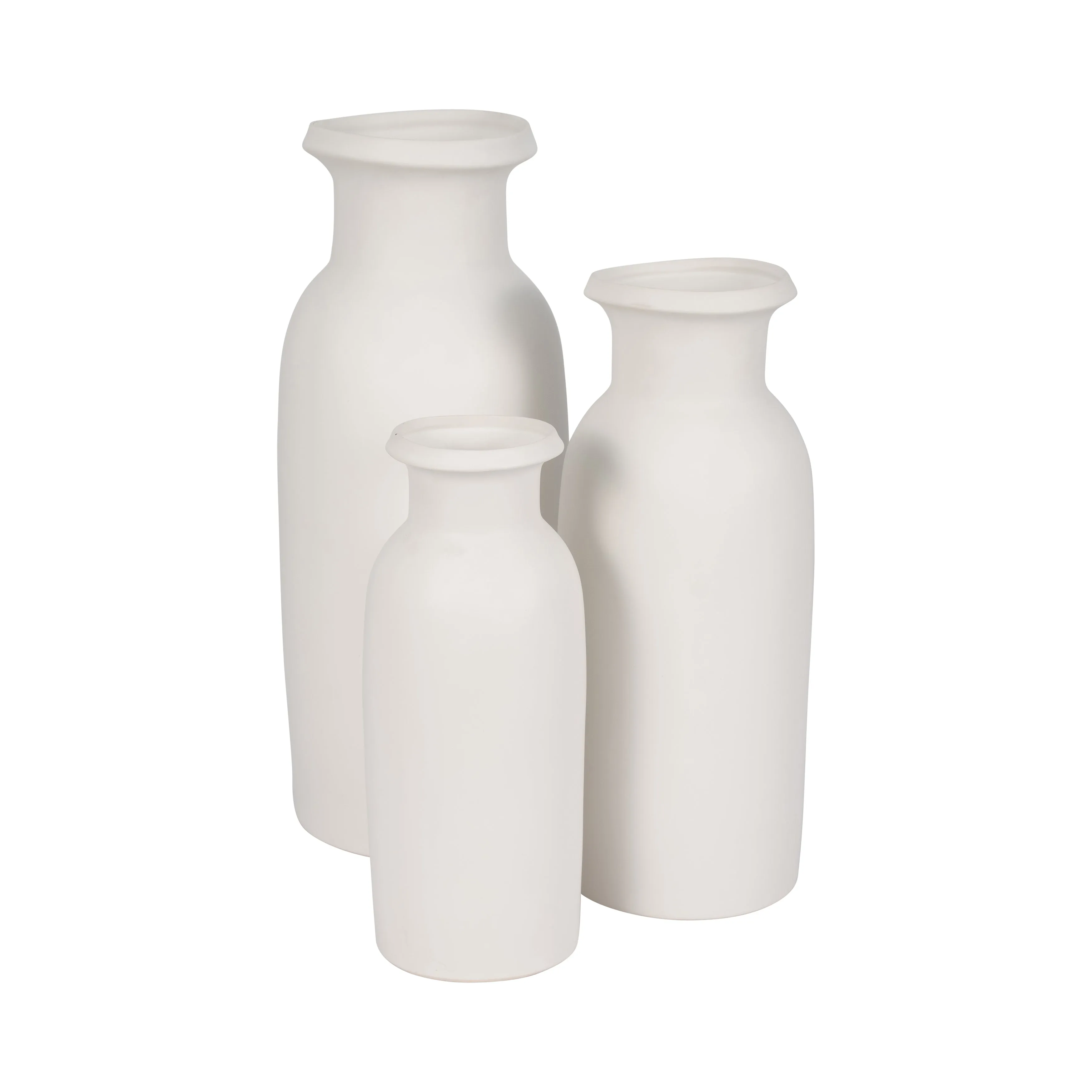 CER, 13"H TALL SLIM VASE, WHITE