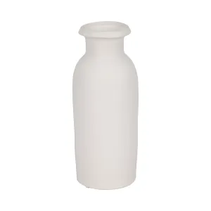 CER, 13"H TALL SLIM VASE, WHITE