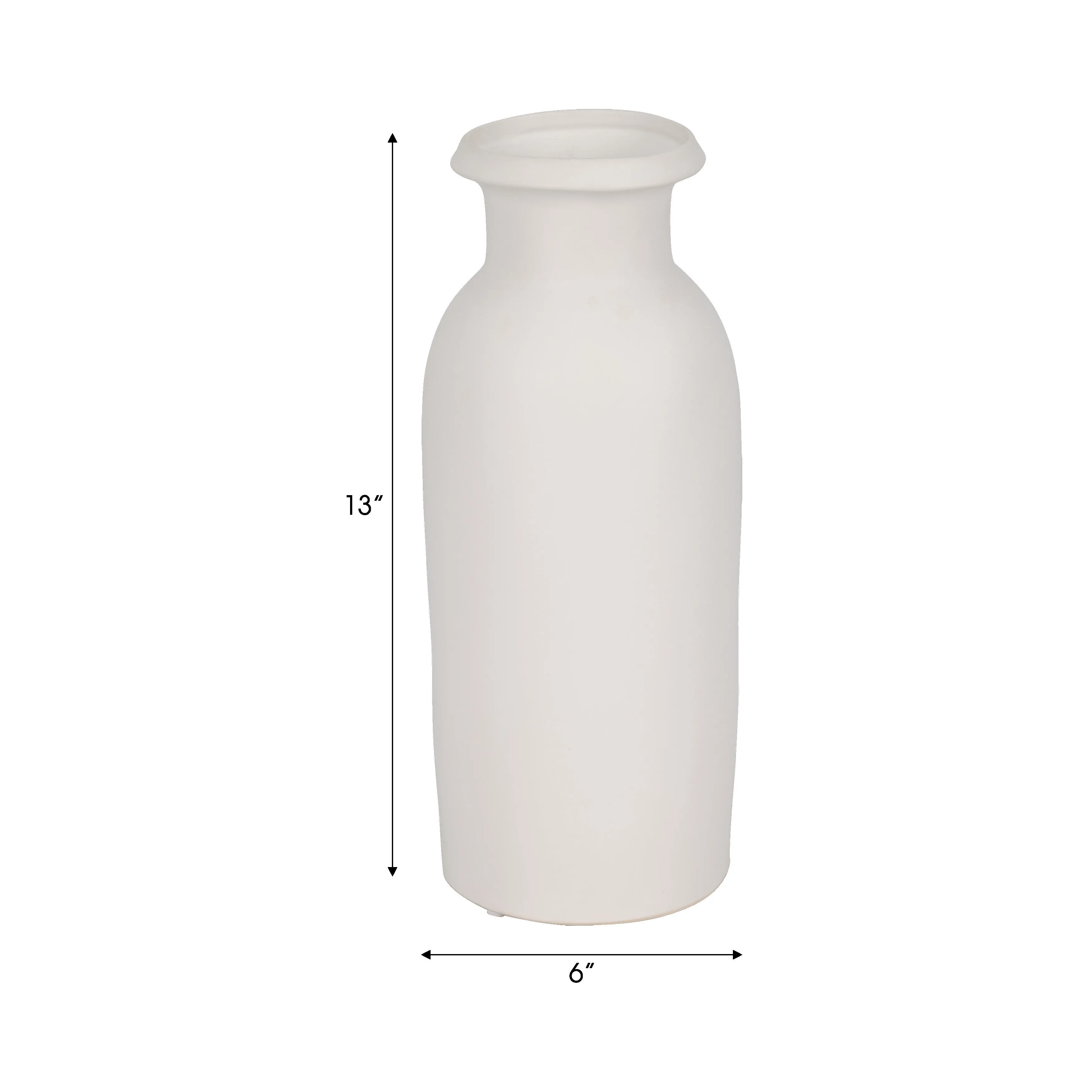 CER, 13"H TALL SLIM VASE, WHITE