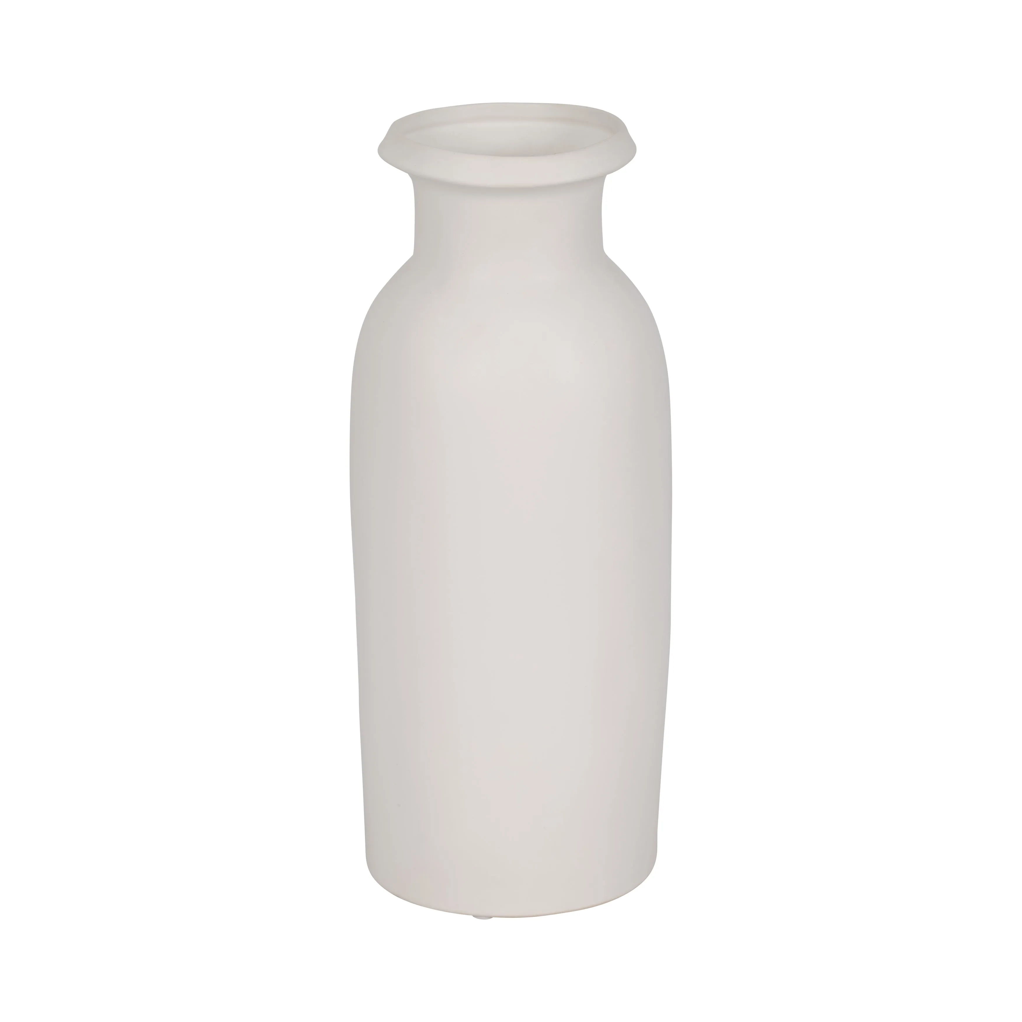 CER, 13"H TALL SLIM VASE, WHITE