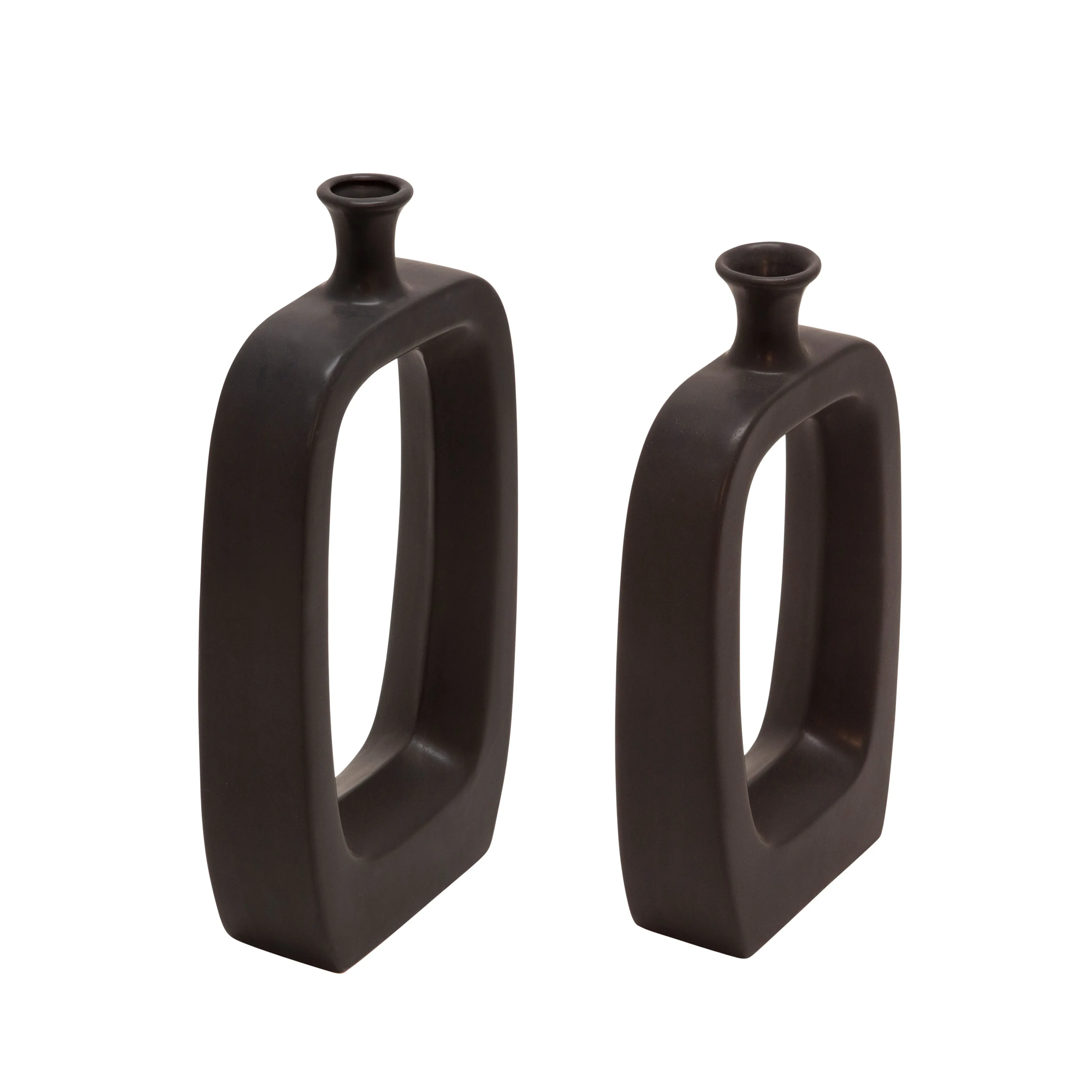 CER, 14" VASE W/CUTOUT, BLACK