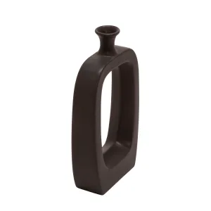 CER, 14" VASE W/CUTOUT, BLACK