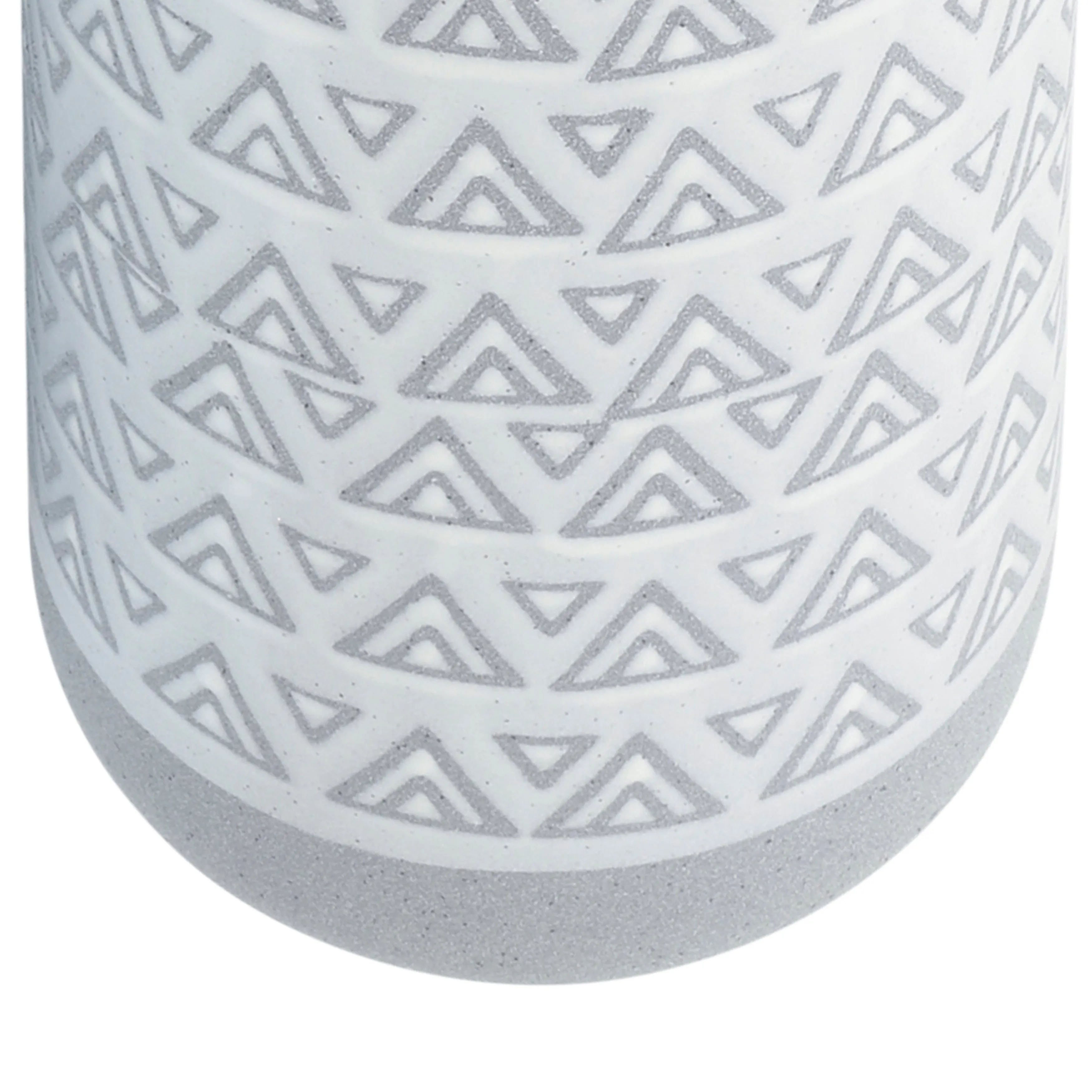 CER, 14"H AZTEC VASE, GRAY