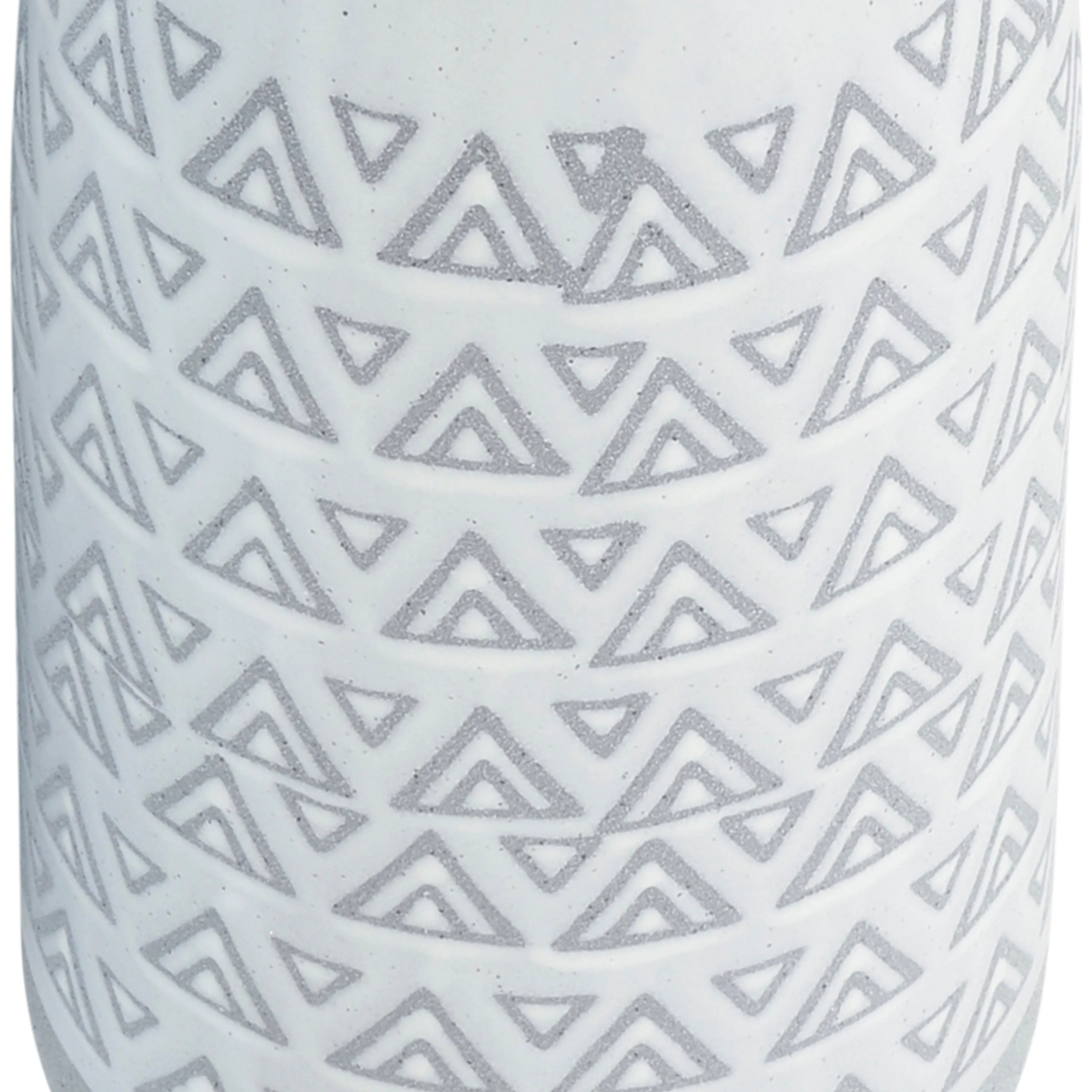 CER, 14"H AZTEC VASE, GRAY