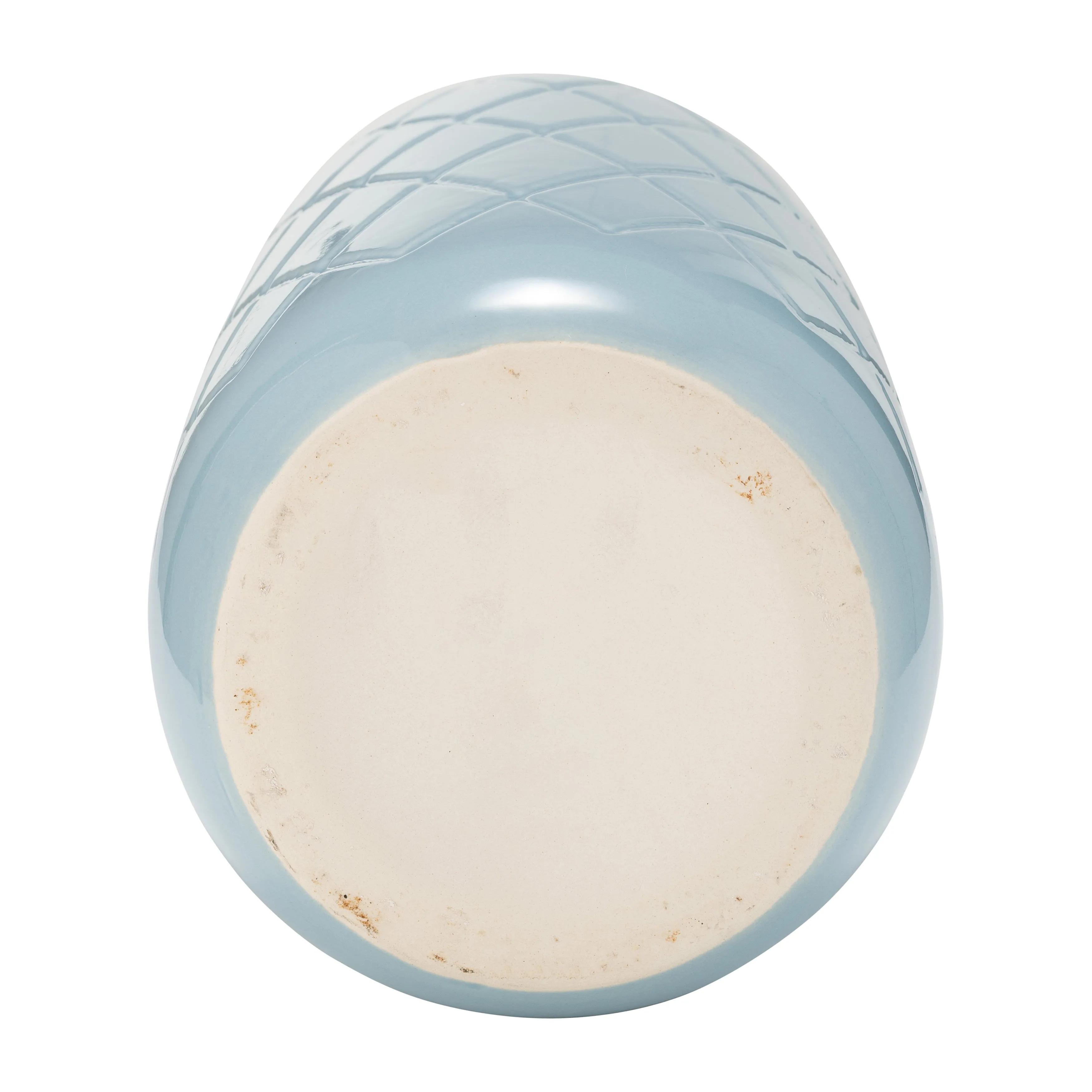 CER, 16" PLAID TEXTURED VASE, CAMEO BLUE