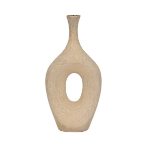 CER, 19" BEADED OPEN CUT VASE, CHAMP