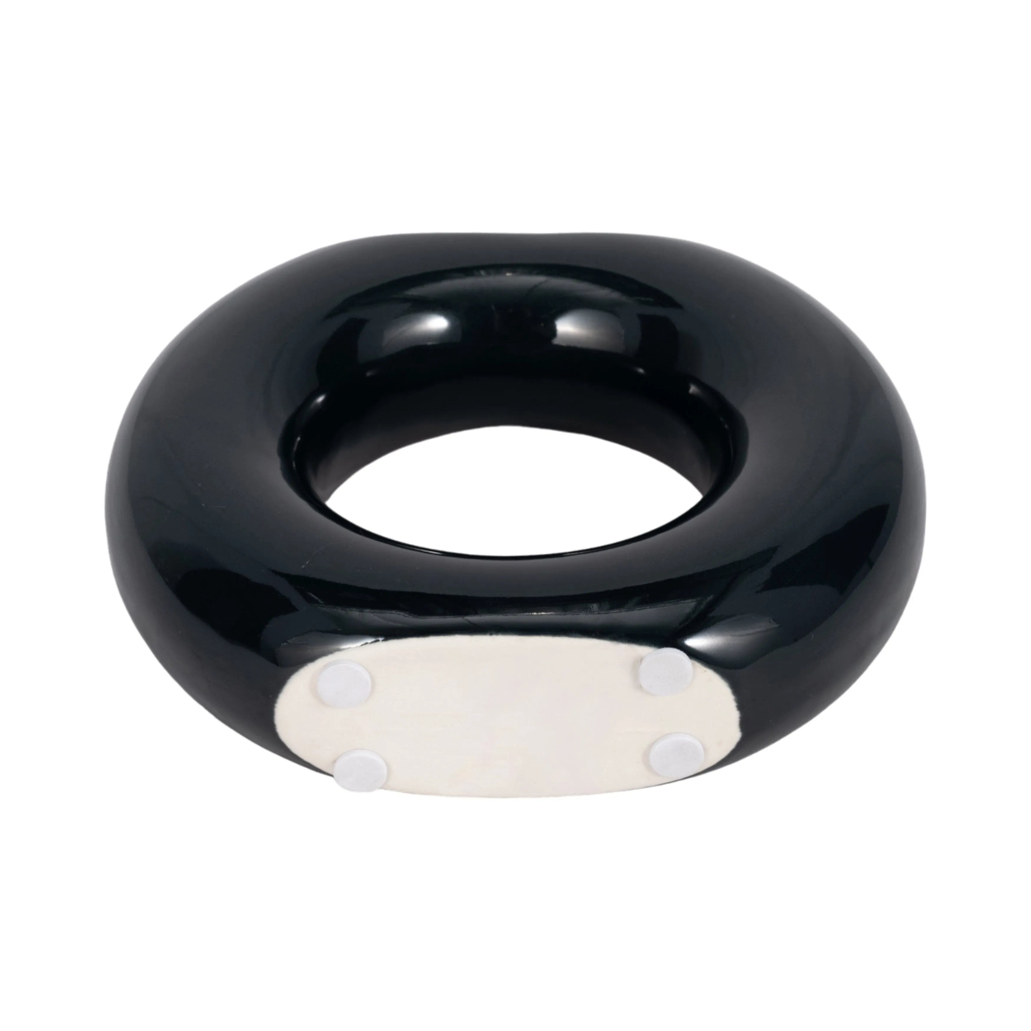 CER, 5" DONUT VASE, NAVY