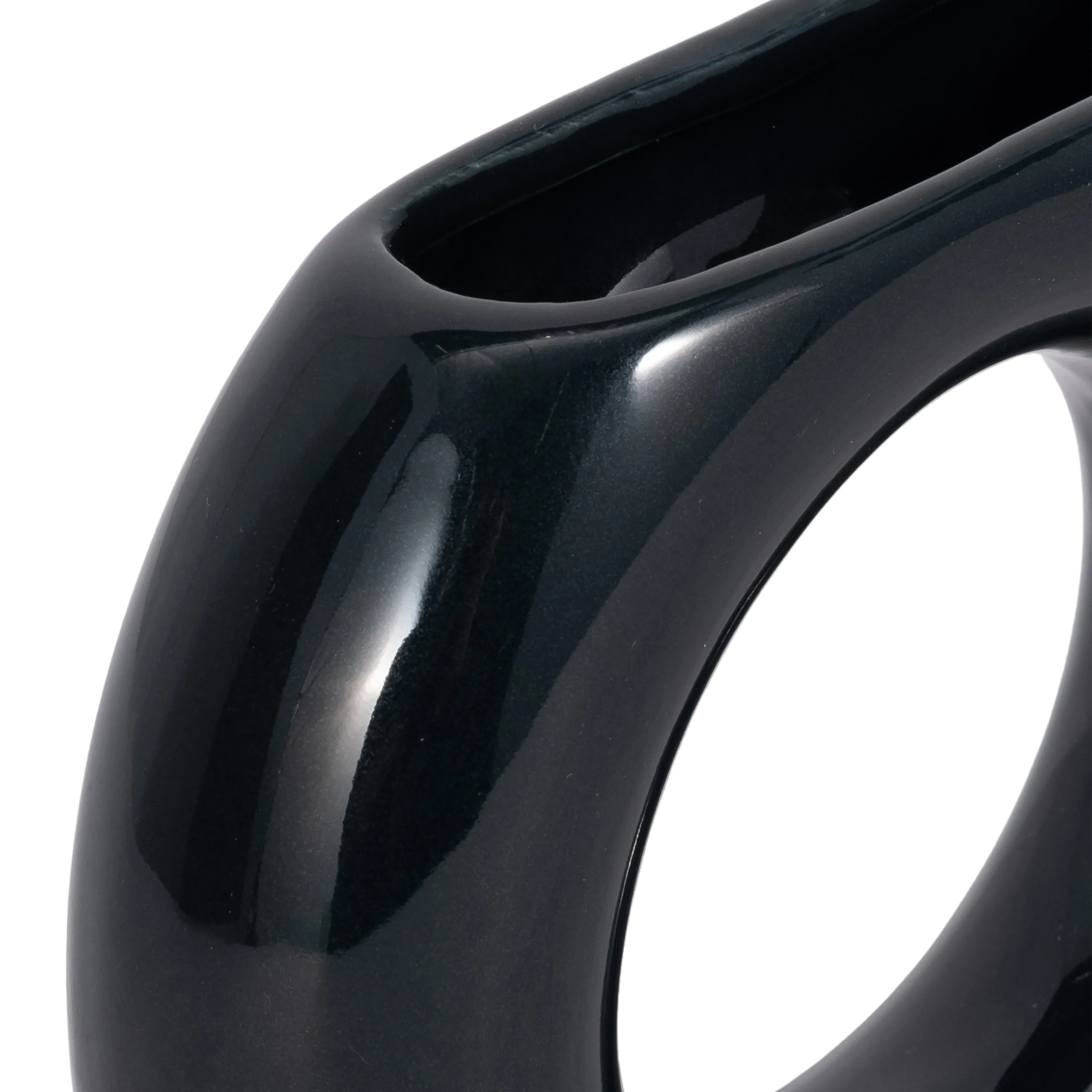 CER, 5" DONUT VASE, NAVY
