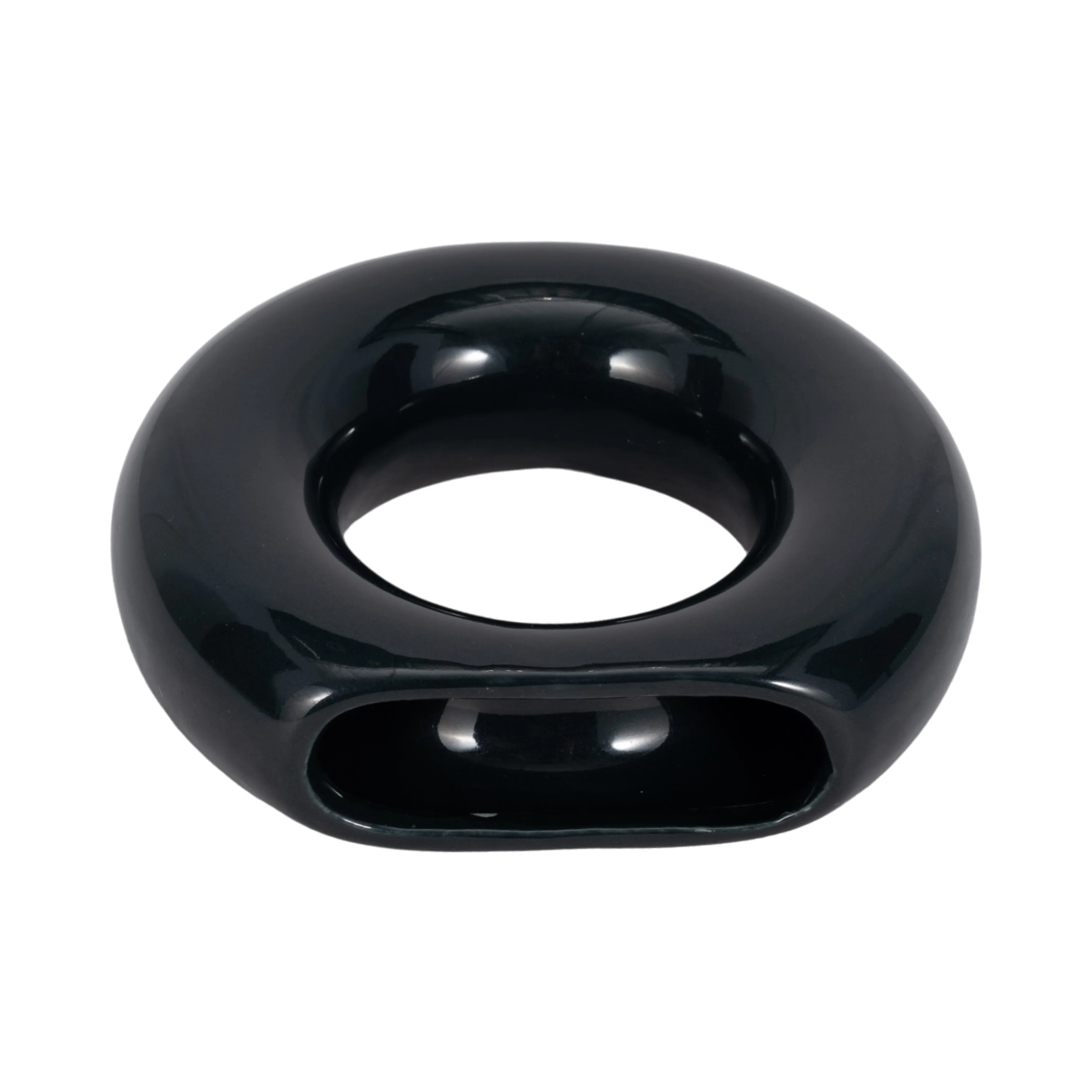 CER, 5" DONUT VASE, NAVY