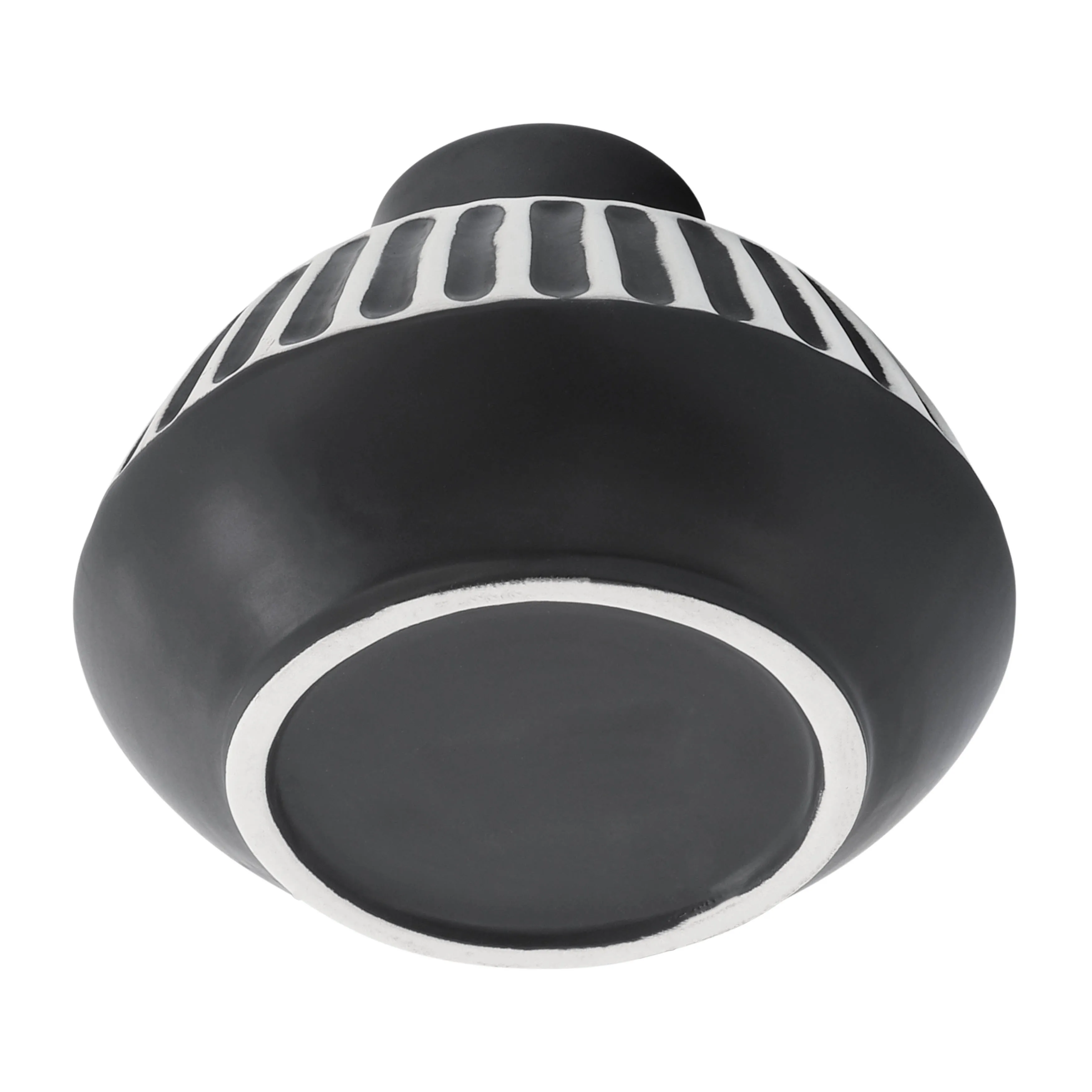 CER, 5"H TRIBAL VASE, BLACK
