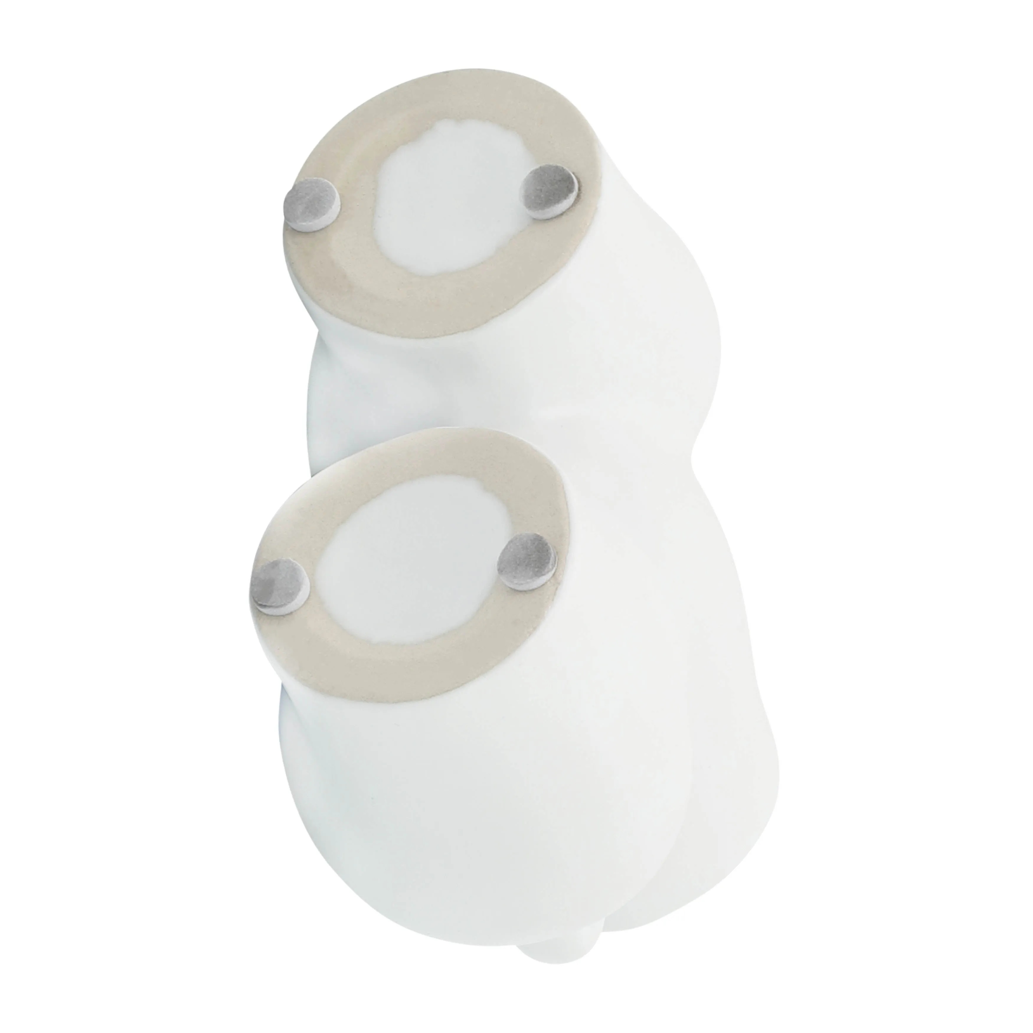 CER, 6" HALF BODY VASE, WHITE