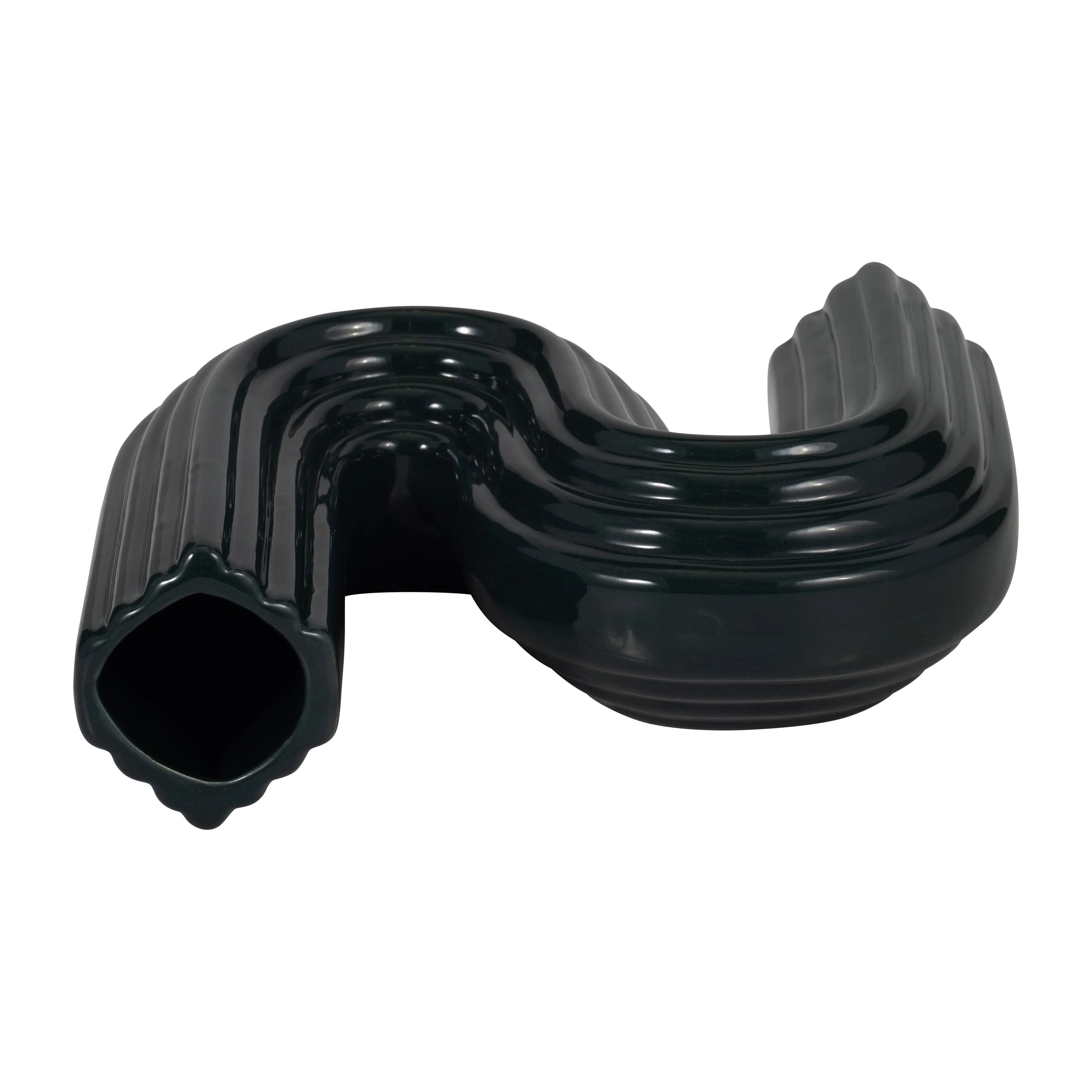 CER, 6" LOOPY VASE, FOREST GREEN