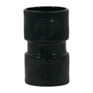 CER, 7" ARCHES DUMBELL VASE, FOREST GREEN