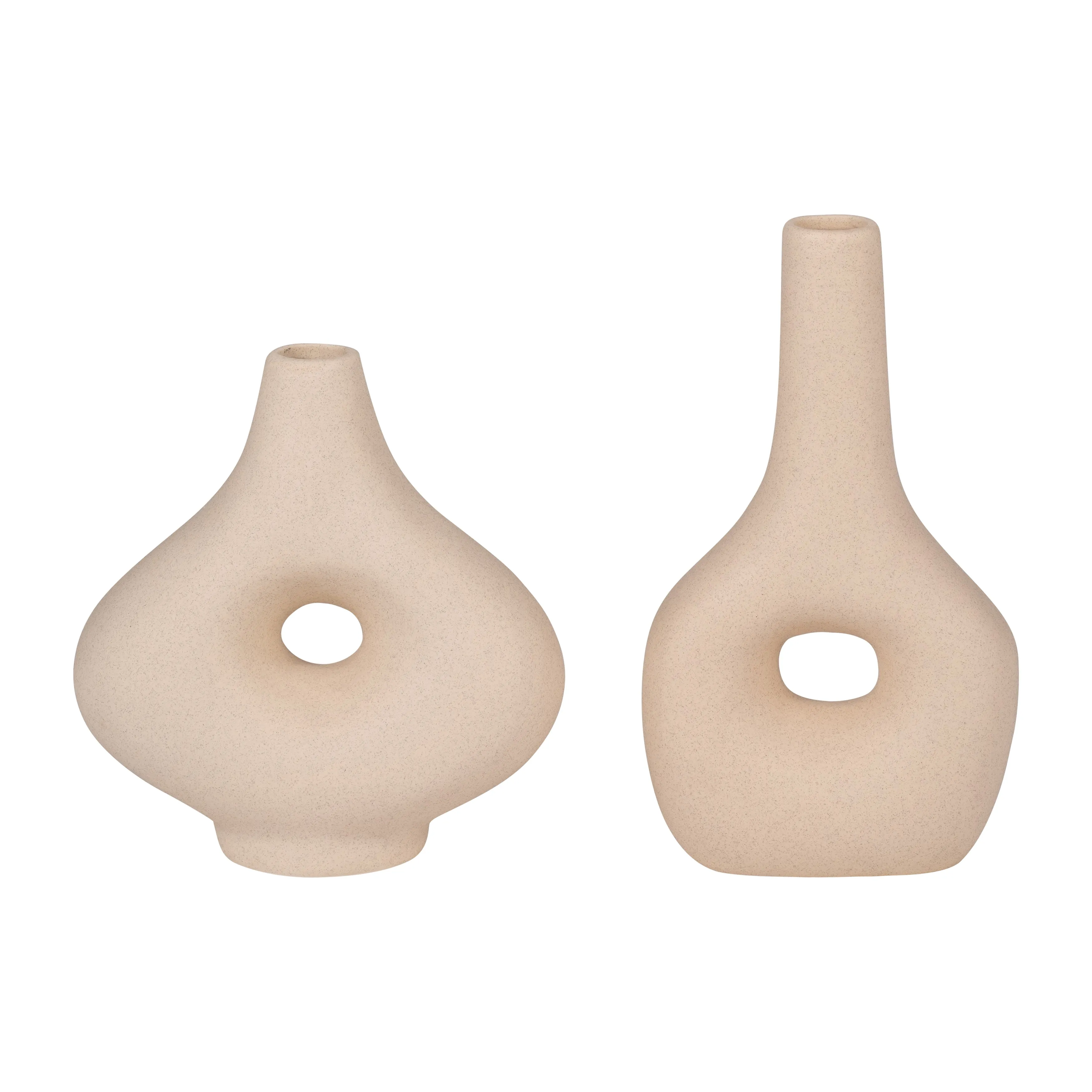 CER, 7" SHORT OPEN CUT-OUT NOMAD VASE, IVORY