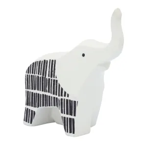 CER, 7"L ELEPHANT TRUNK UP, BLACK/WHITE