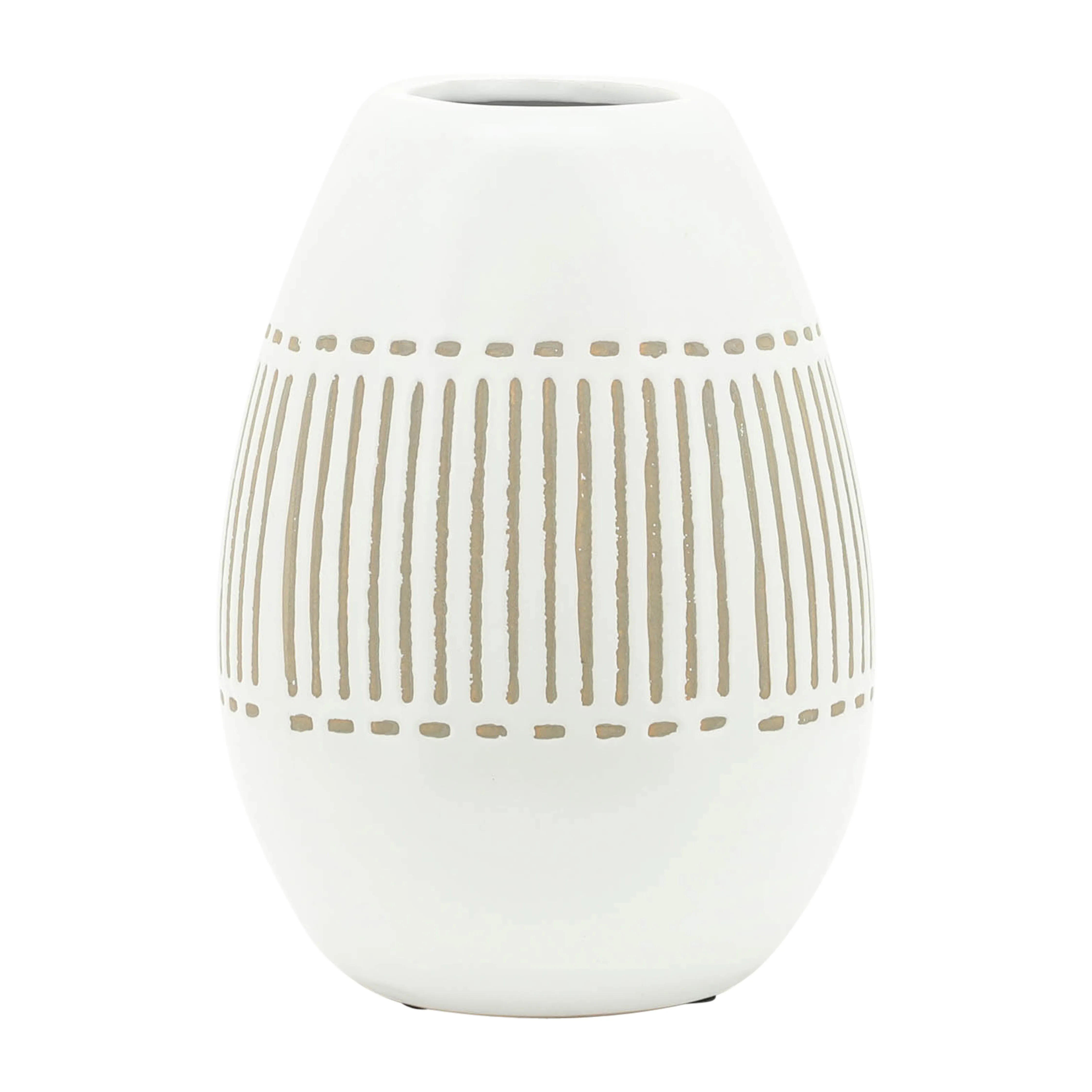 CER, 8"H AZTEC VASE, GRAY