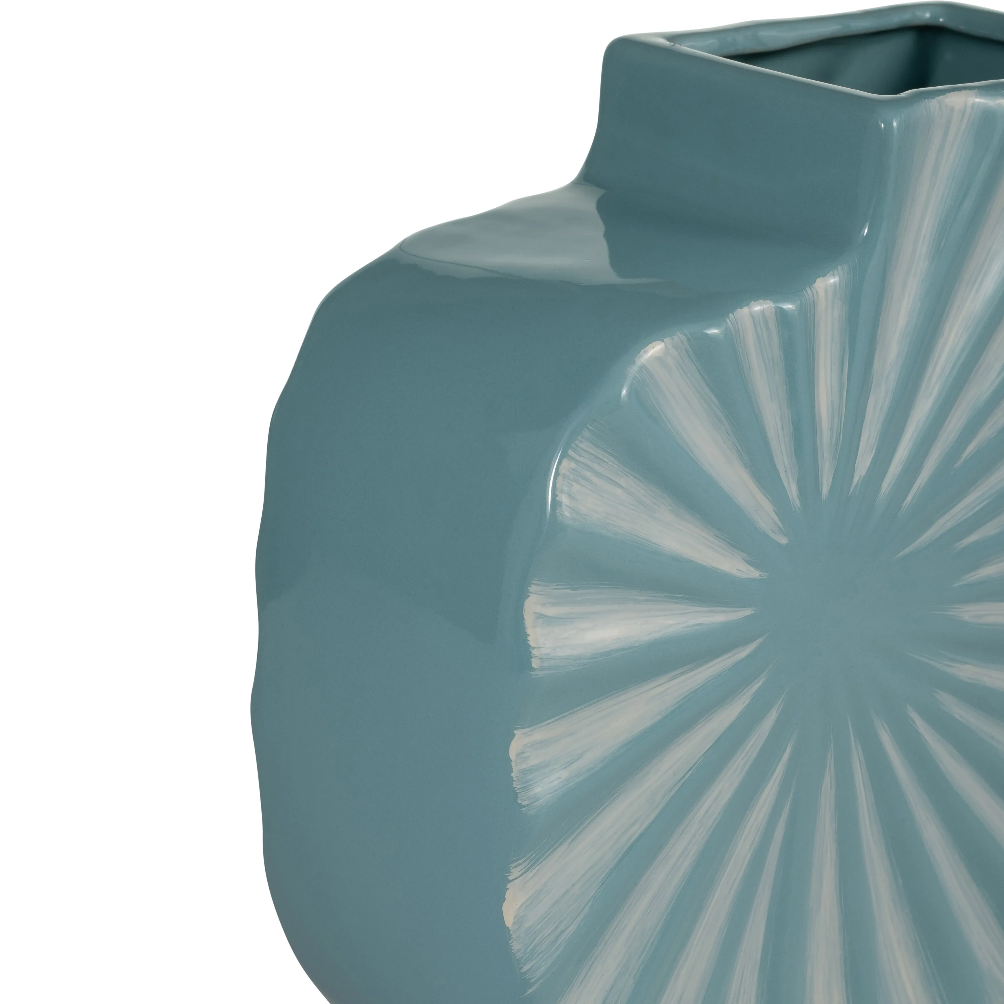 CER, 8"H TEXTURED VASE, AQUA