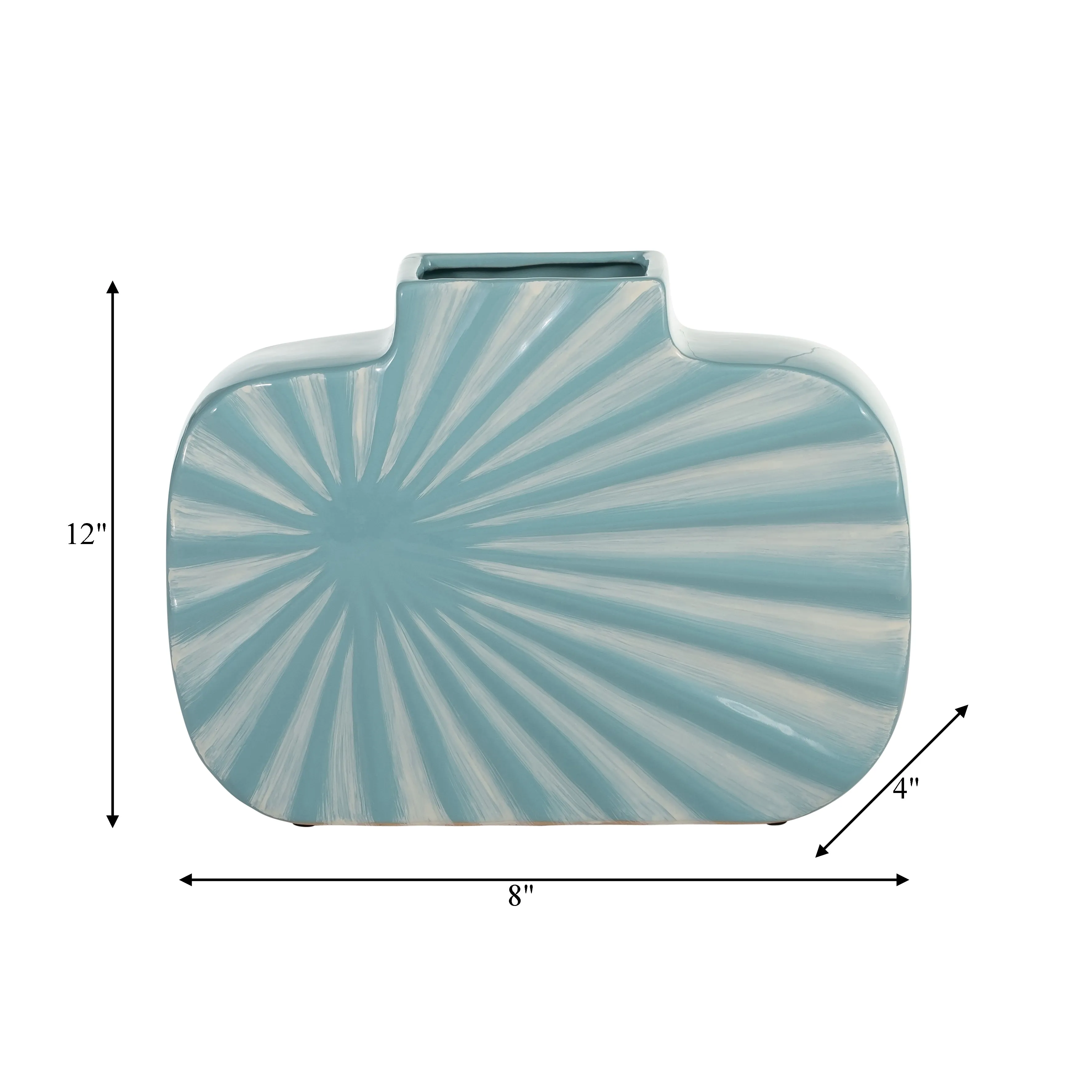 CER, 8"H TEXTURED VASE, AQUA