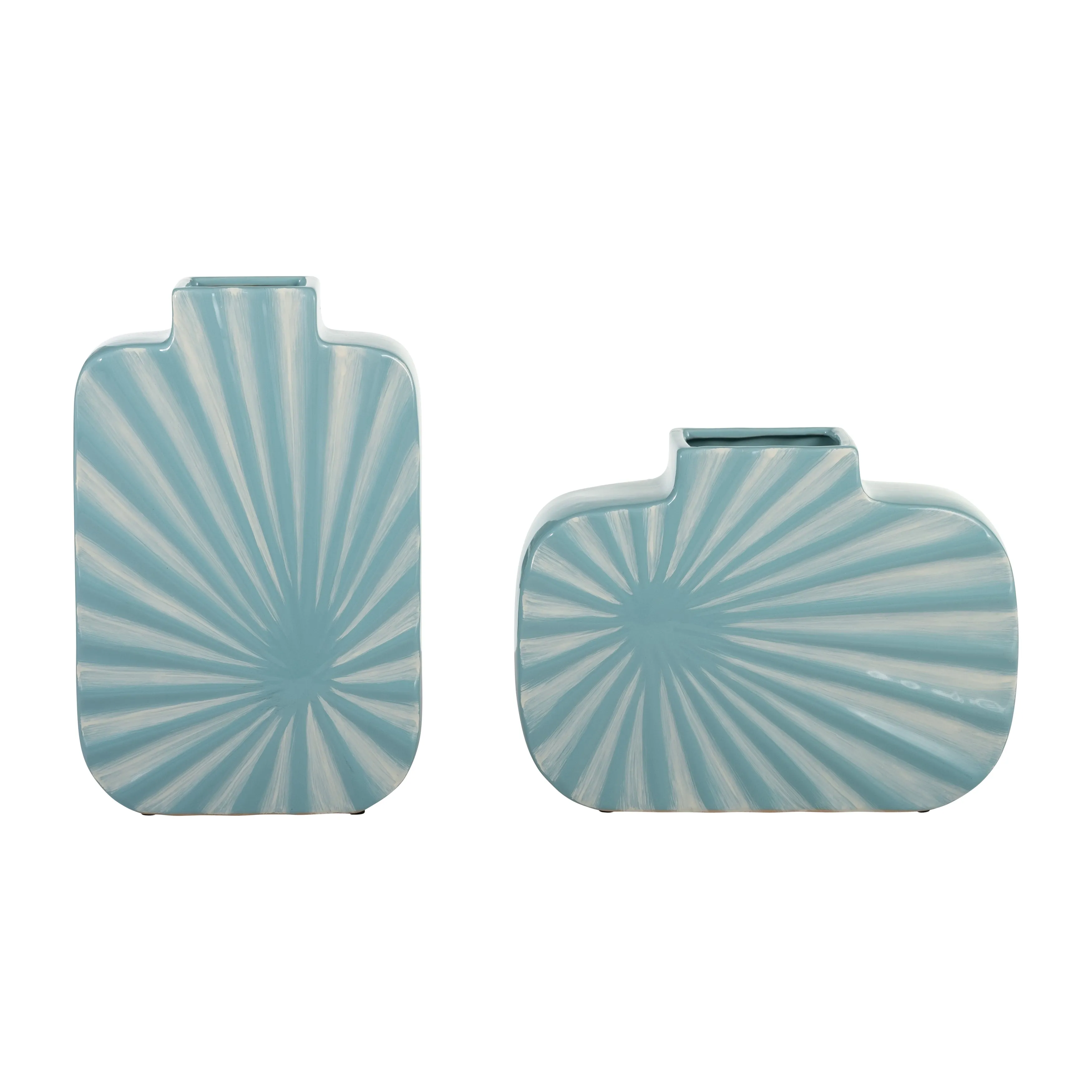 CER, 8"H TEXTURED VASE, AQUA