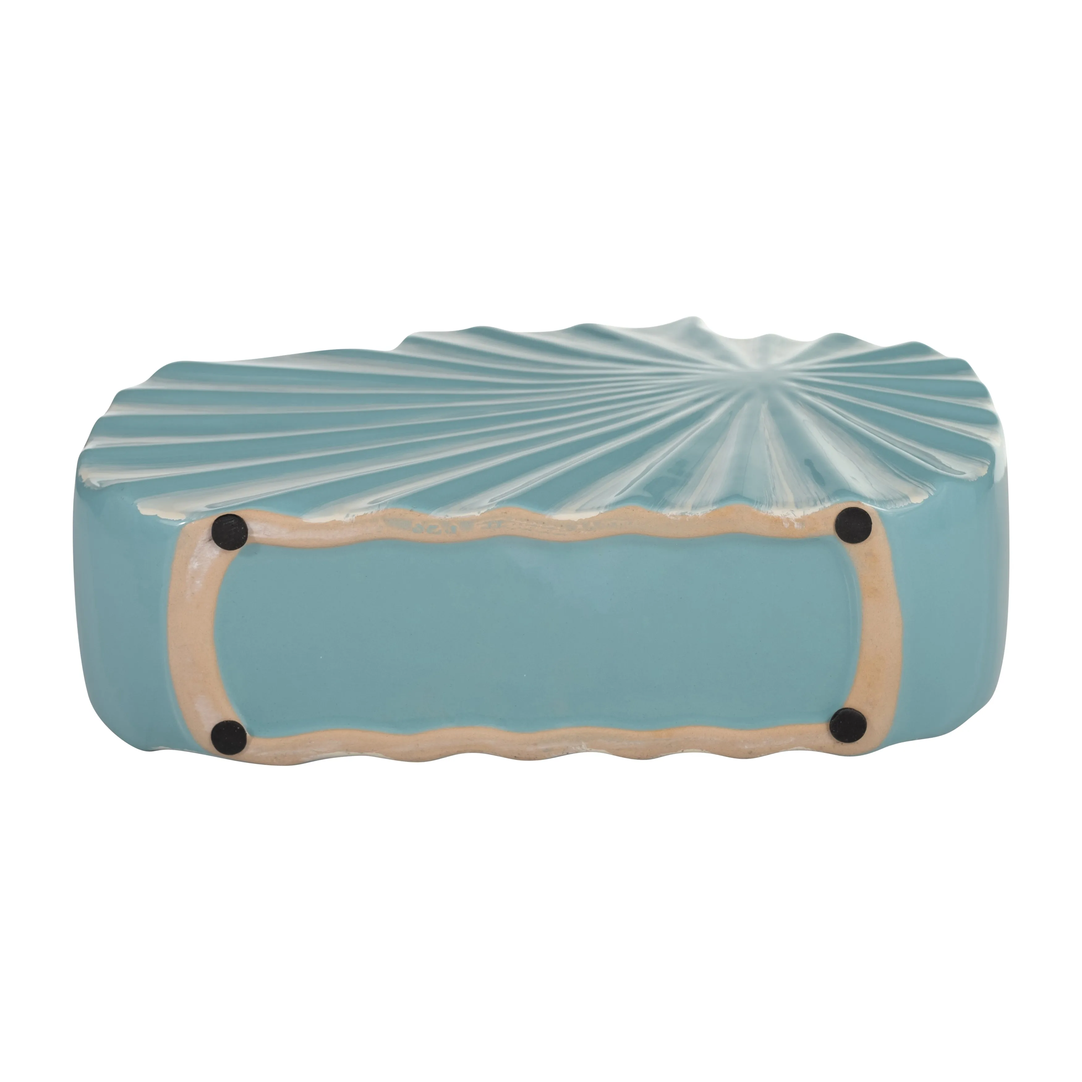 CER, 8"H TEXTURED VASE, AQUA