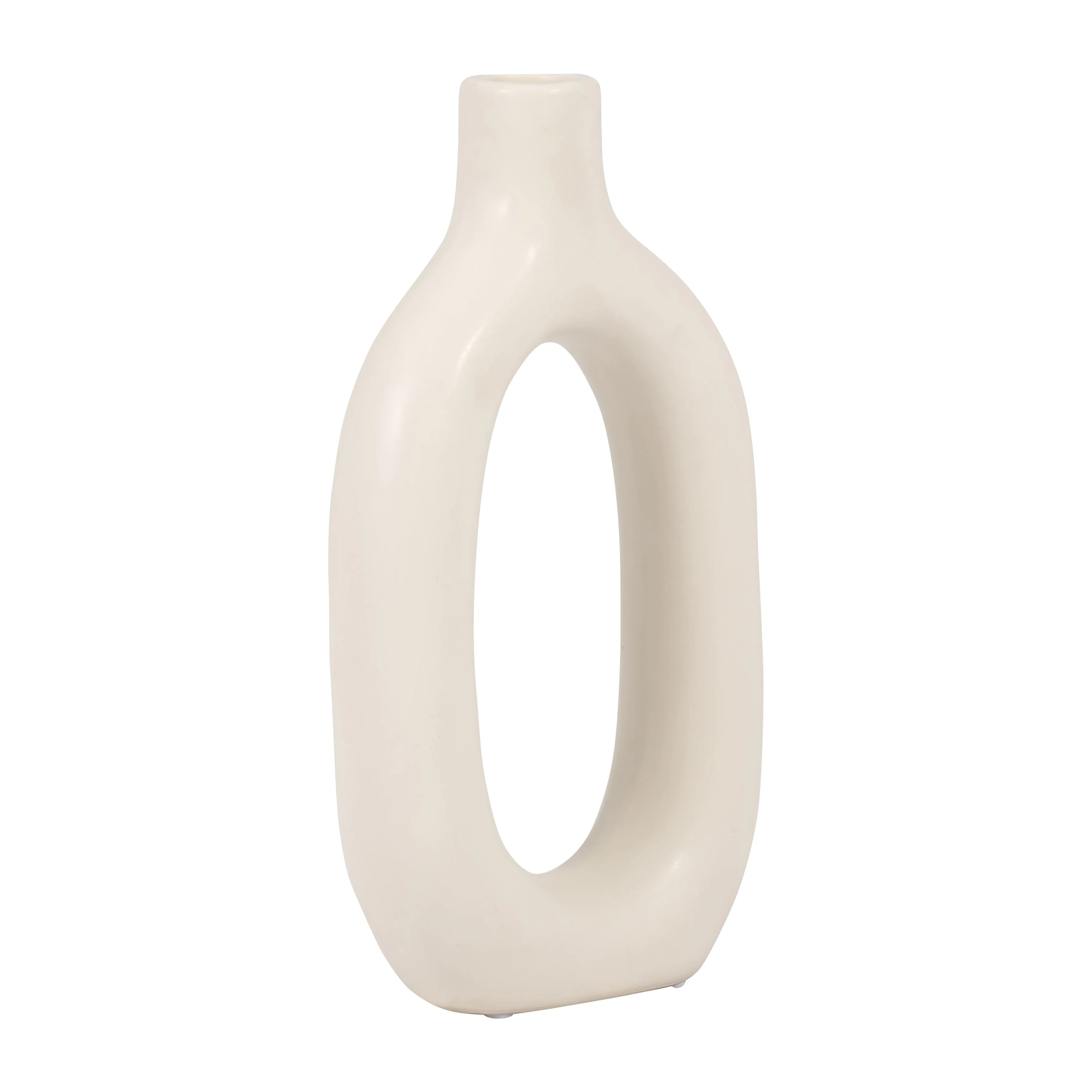 CER, 9" TEXTURED CUT-OUT VASE, COTTON