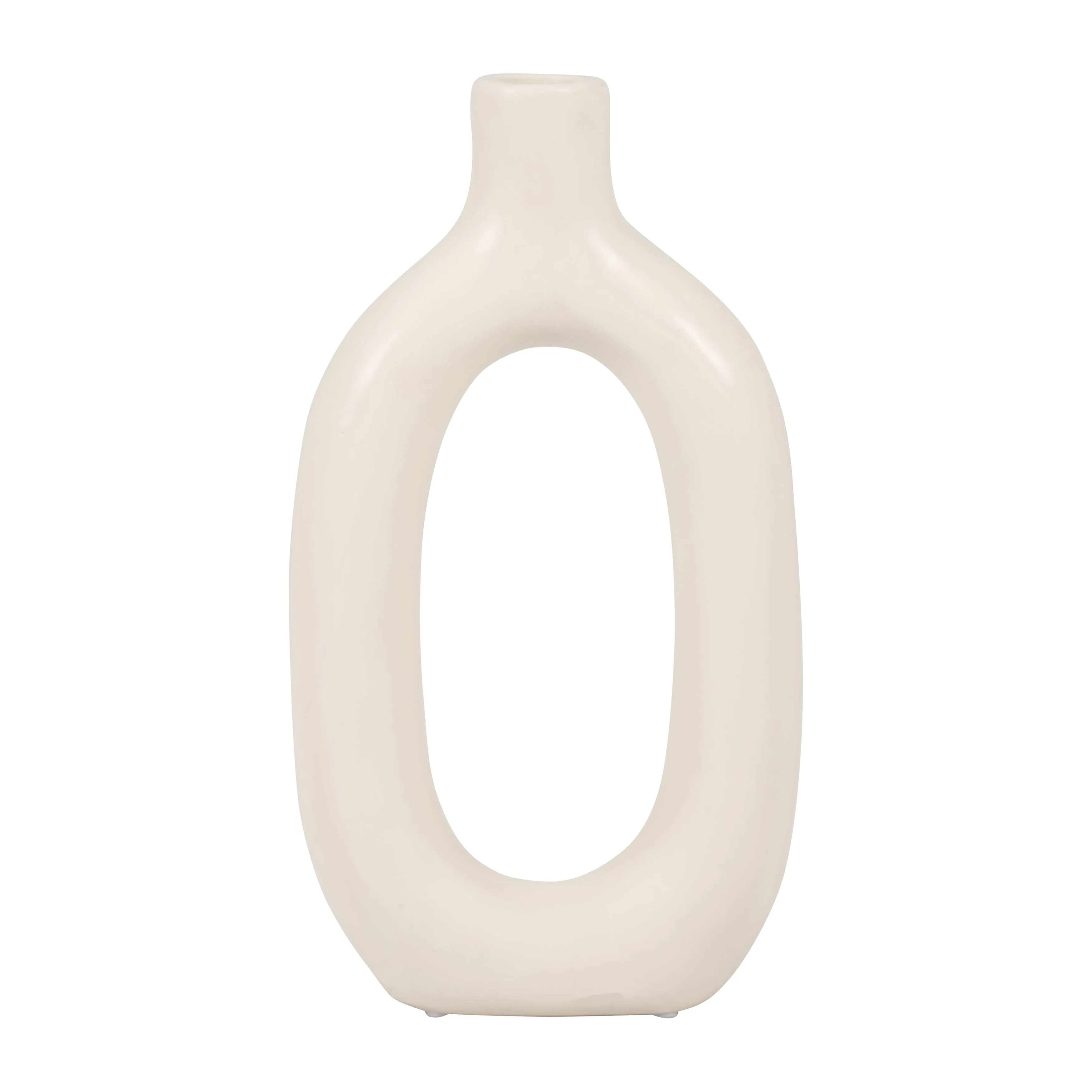 CER, 9" TEXTURED CUT-OUT VASE, COTTON