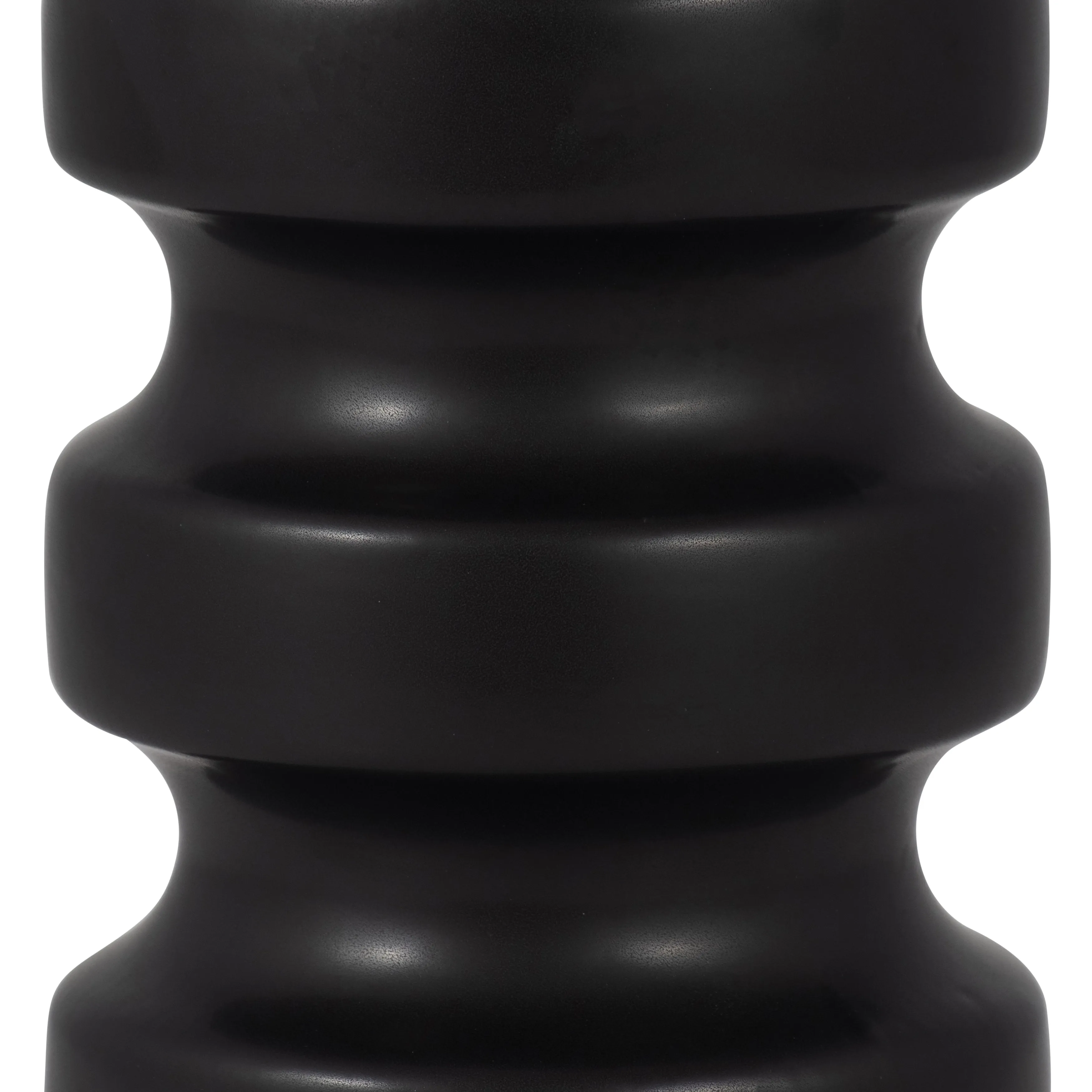 CER, 9" TIERED VASE, BLACK