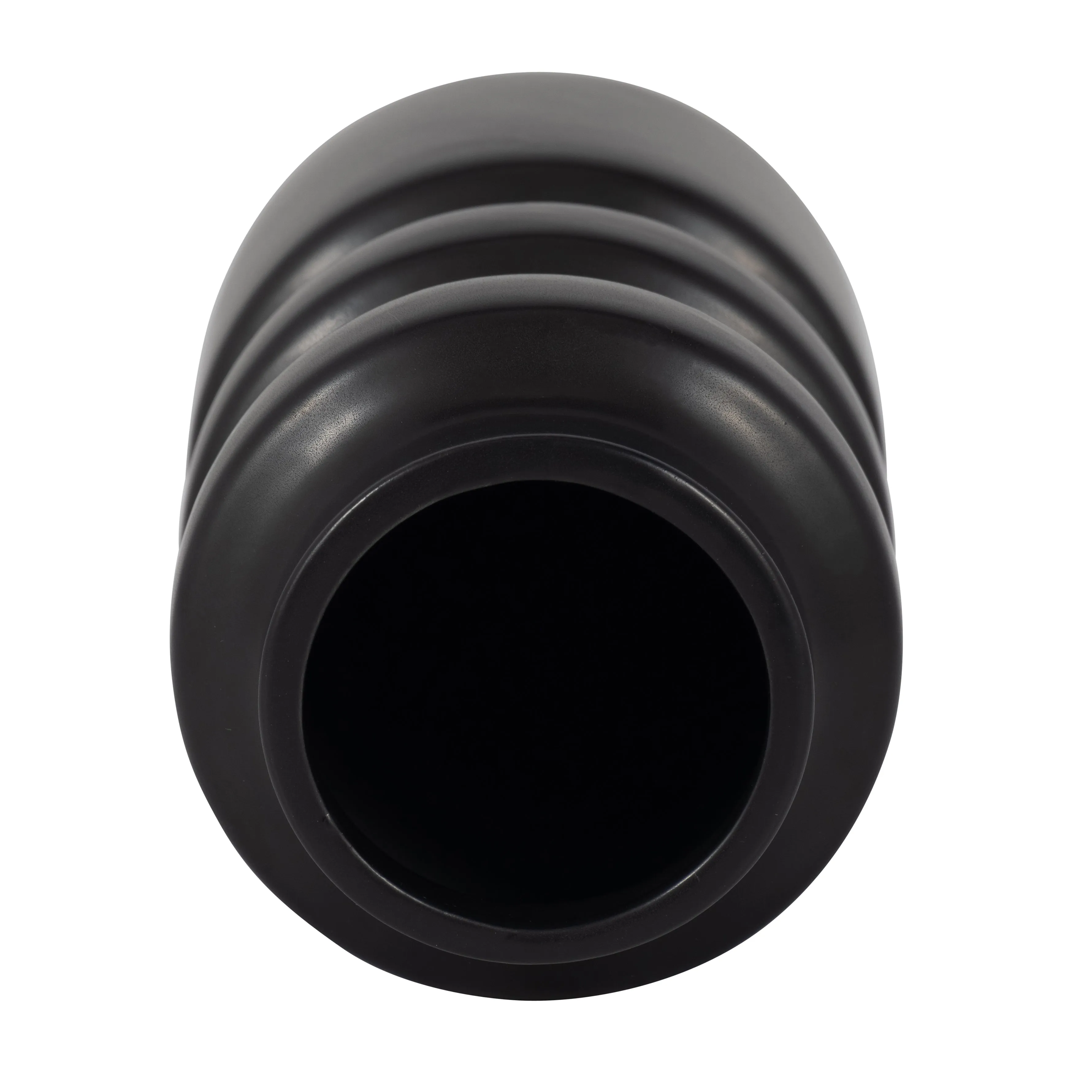 CER, 9" TIERED VASE, BLACK