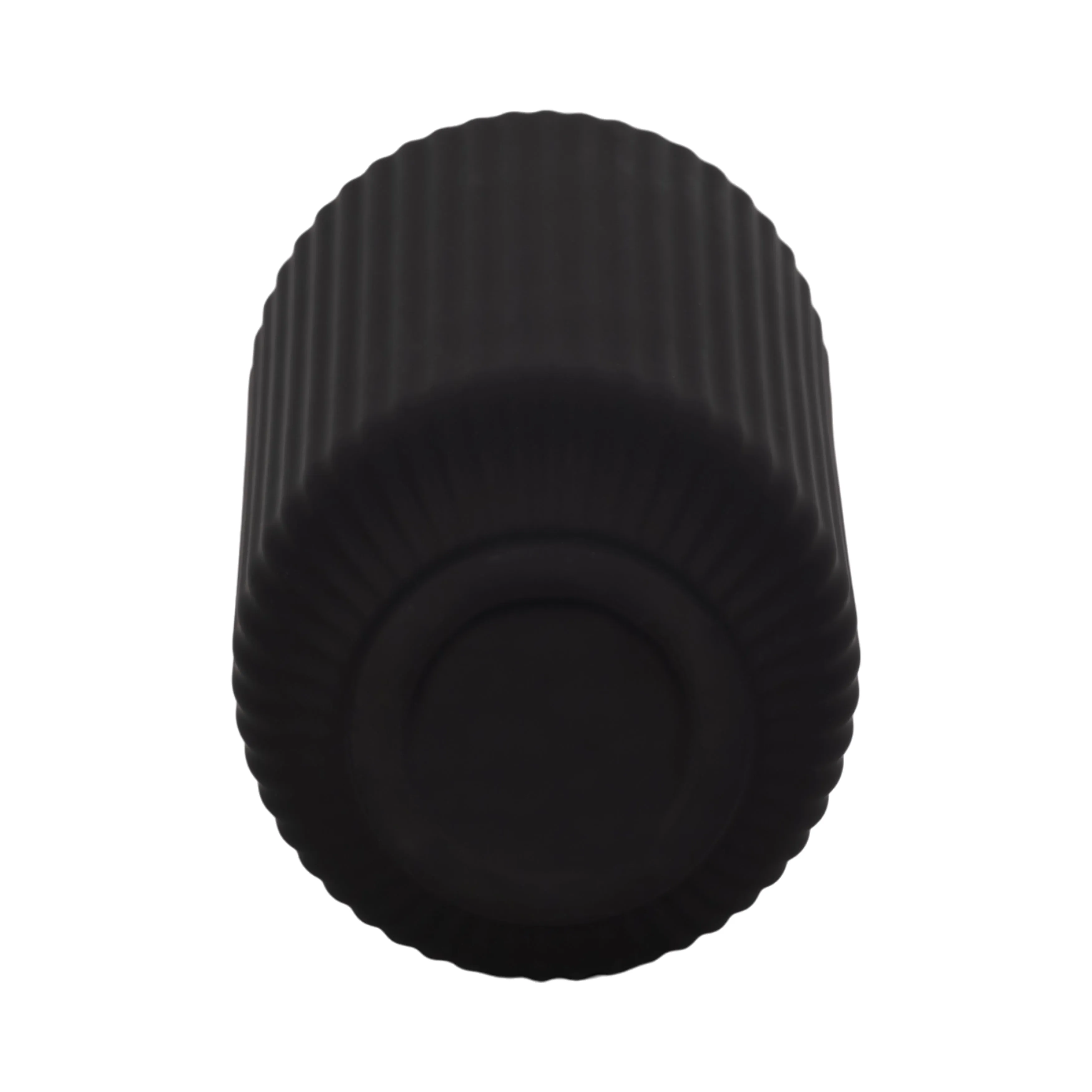 CER, 9"H RIDGED VASE, BLACK