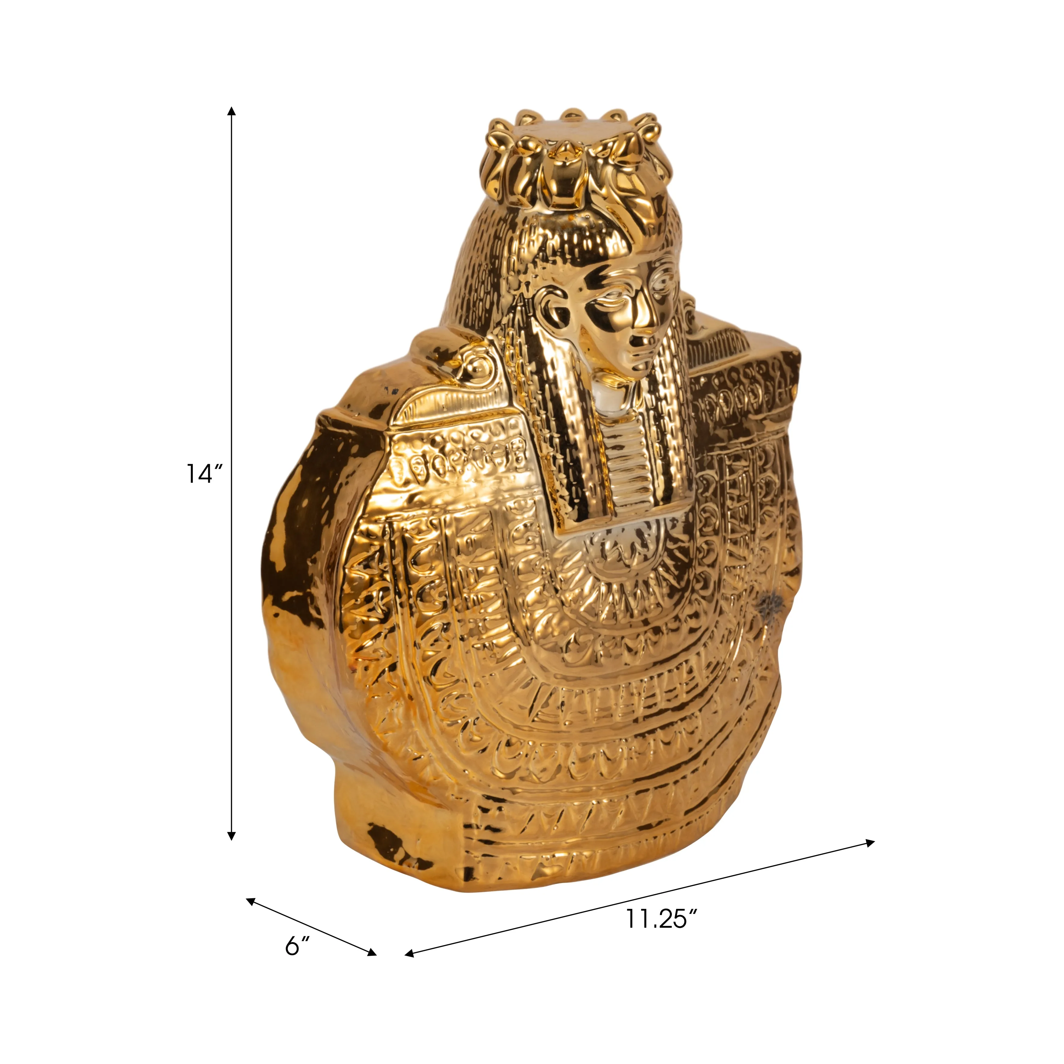 CERAMIC 14" TABLE TOP SCULPTURE, GOLD