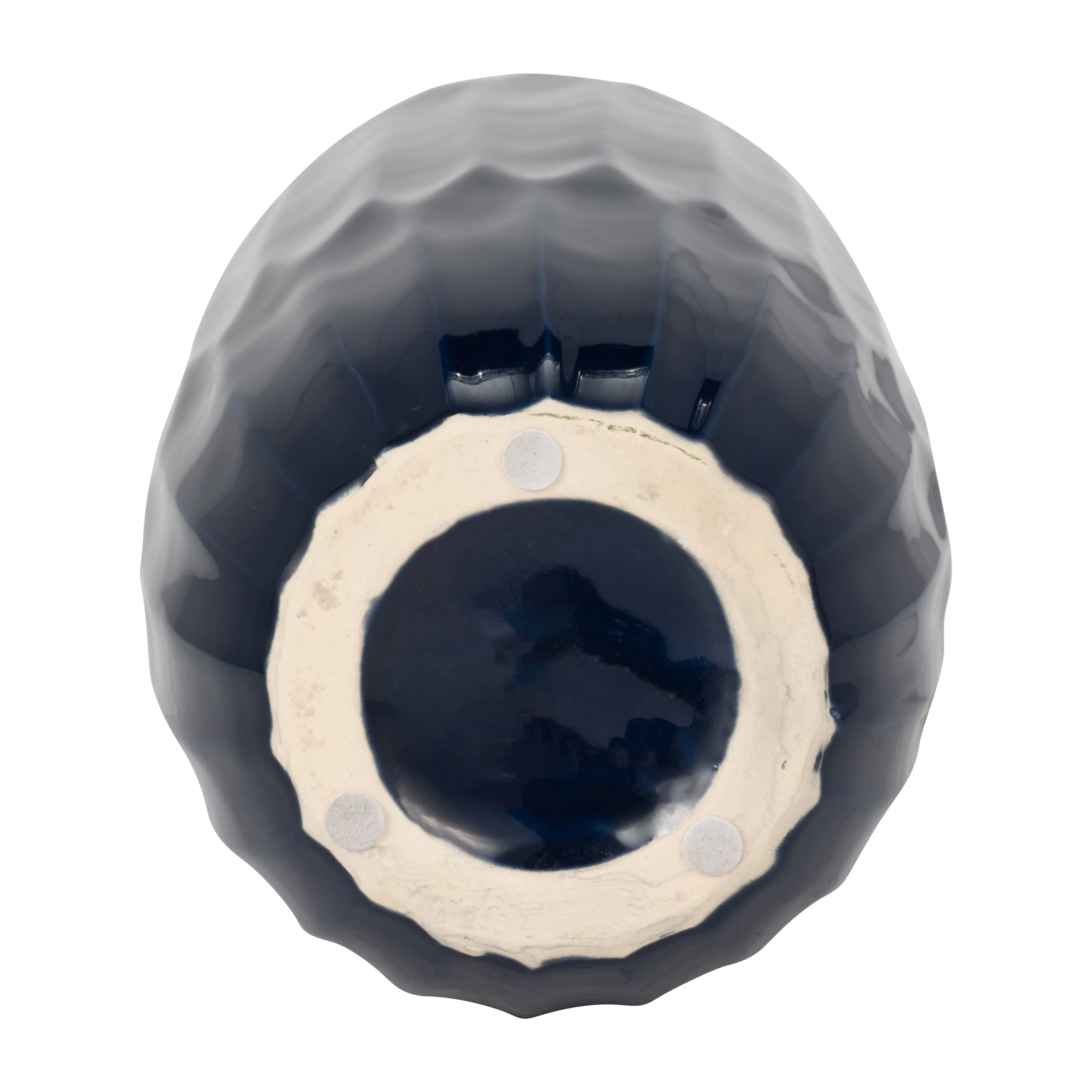 CERAMIC 14" VASE , NAVY BLUE