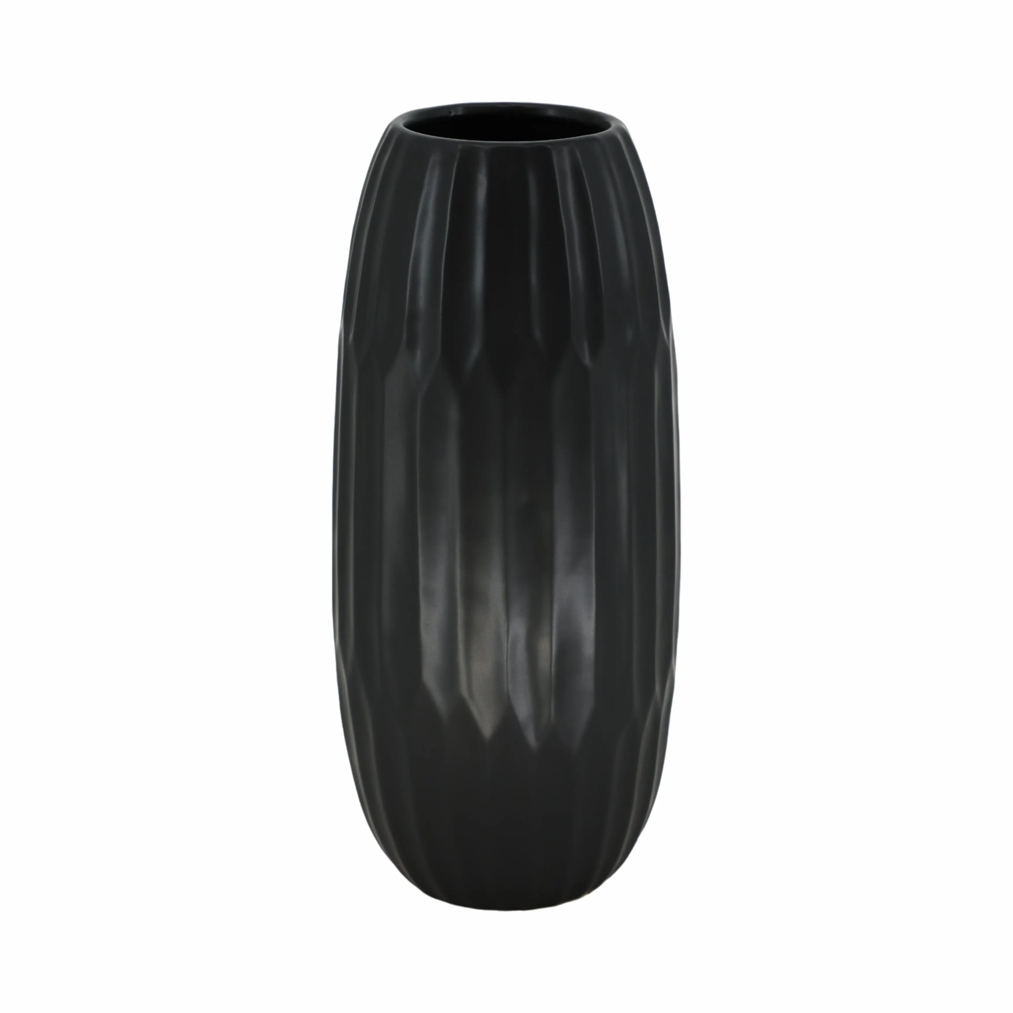 CERAMIC 16" VASE , BLACK