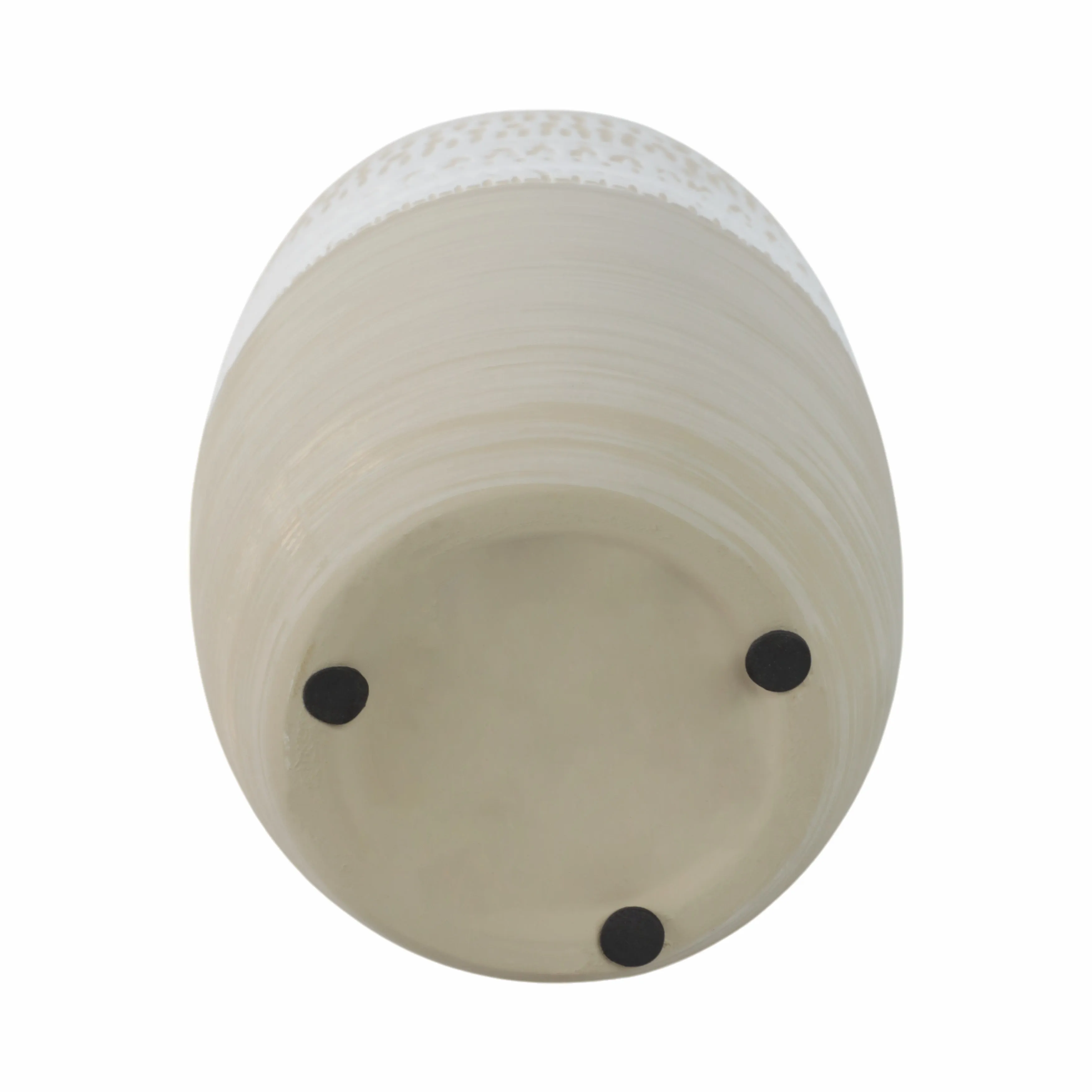 CERAMIC 7.75" TRIBAL VASE, BEIGE