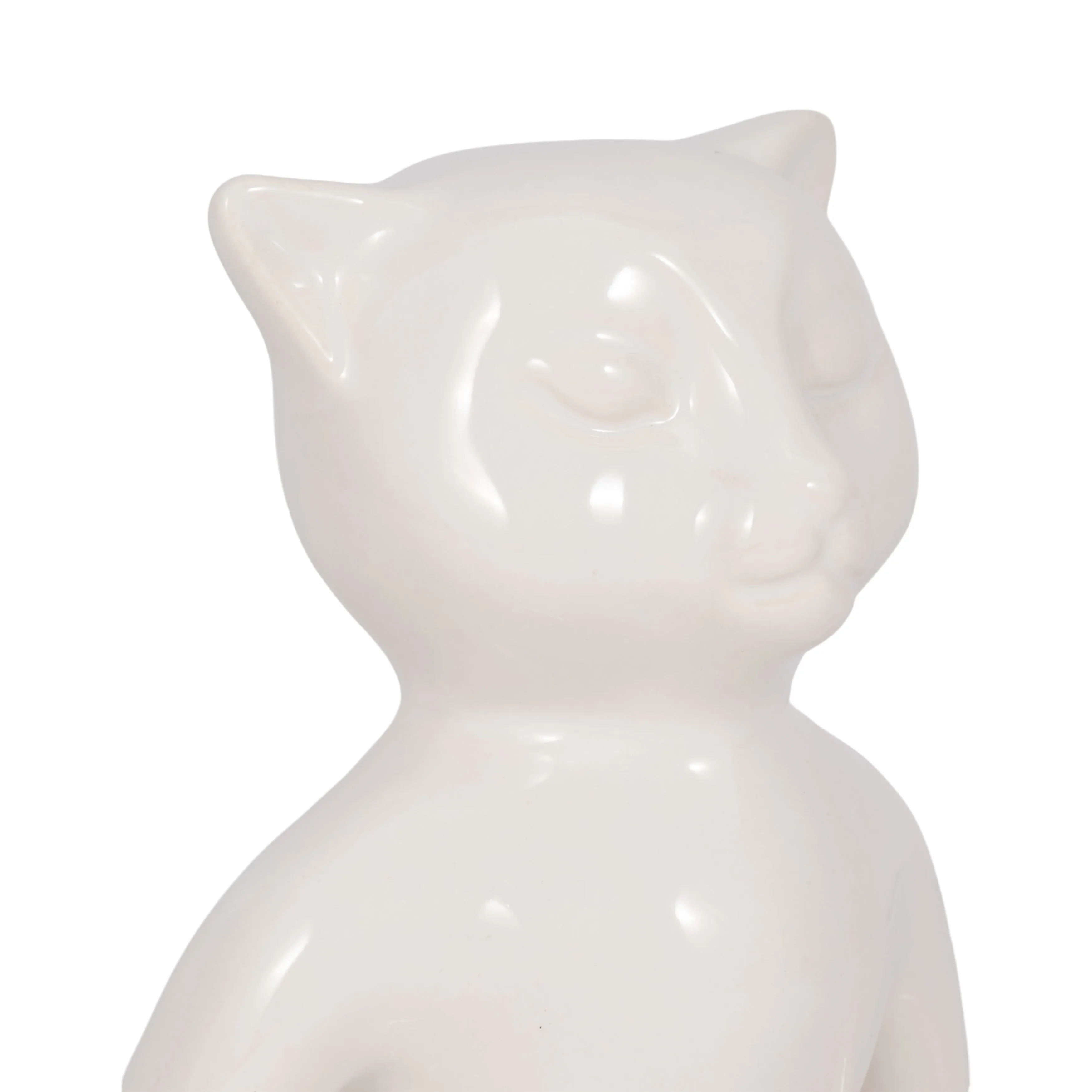 CERAMIC 7" YOGA CAT, WHITE