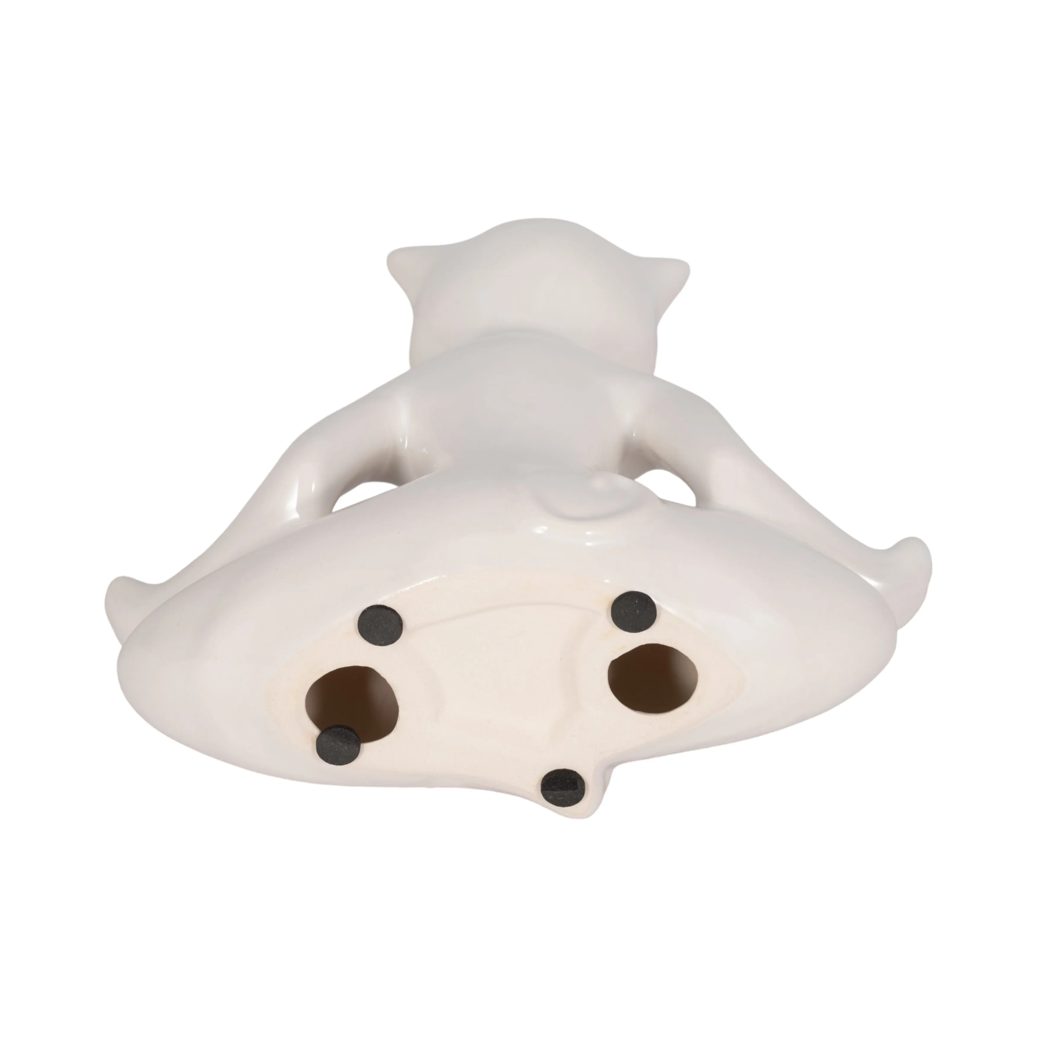 CERAMIC 7" YOGA CAT, WHITE