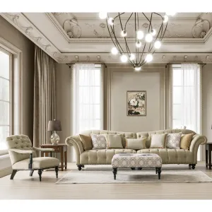 Classic Beige Living Room Set (Chair XXL Sofa)