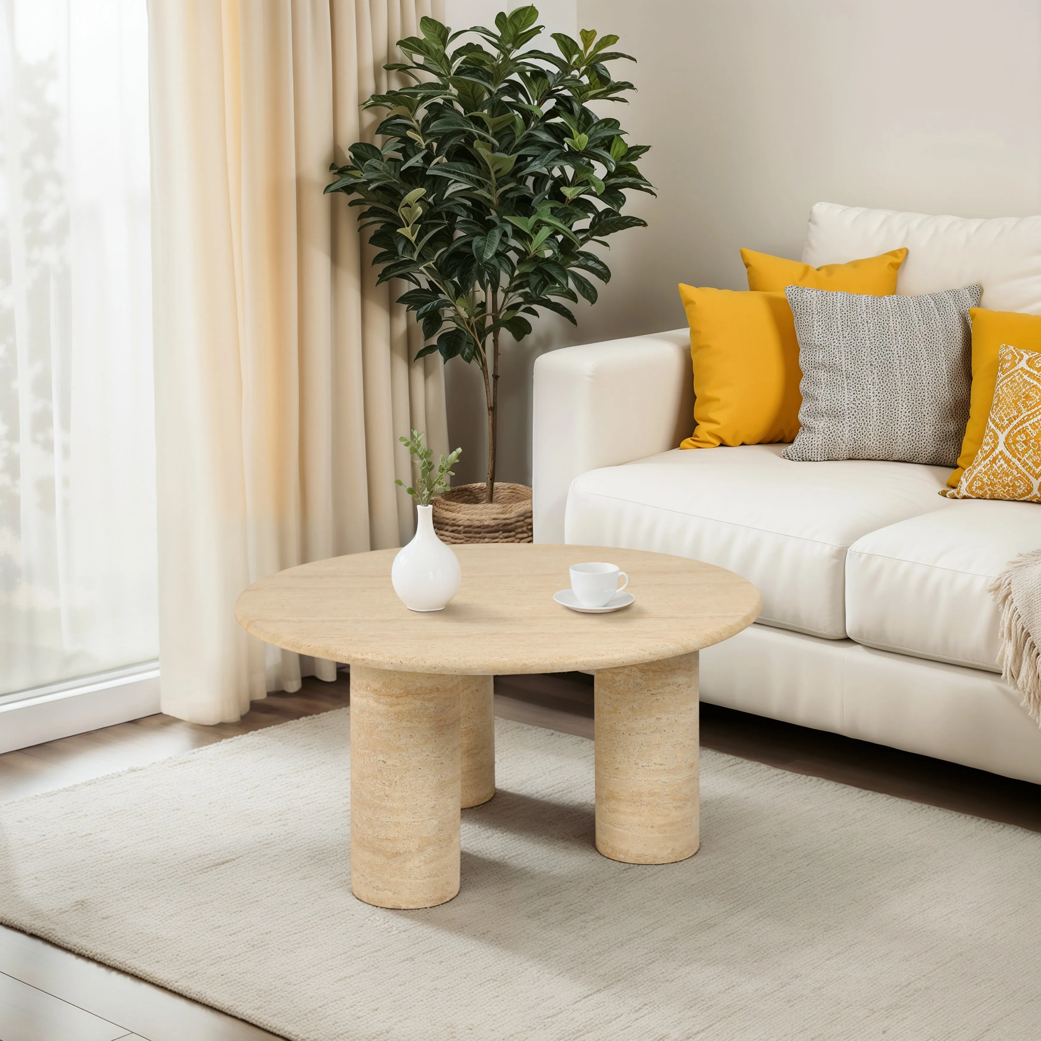Concrete, 32" Minimalist Accent Table, Kd, 2boxes