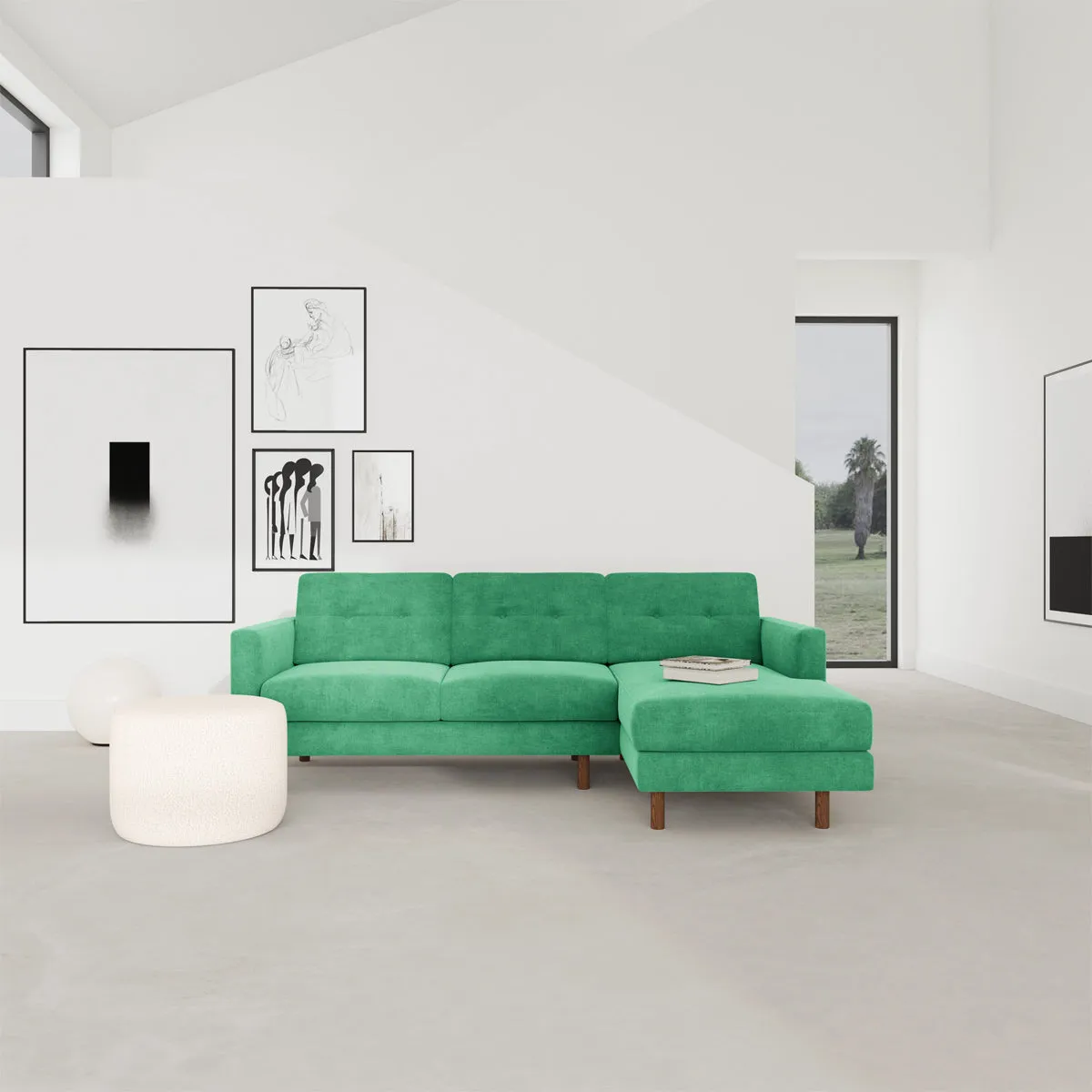 Conrad Fabric Right Chaise Sofa