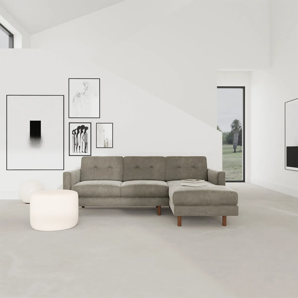 Conrad Fabric Right Chaise Sofa