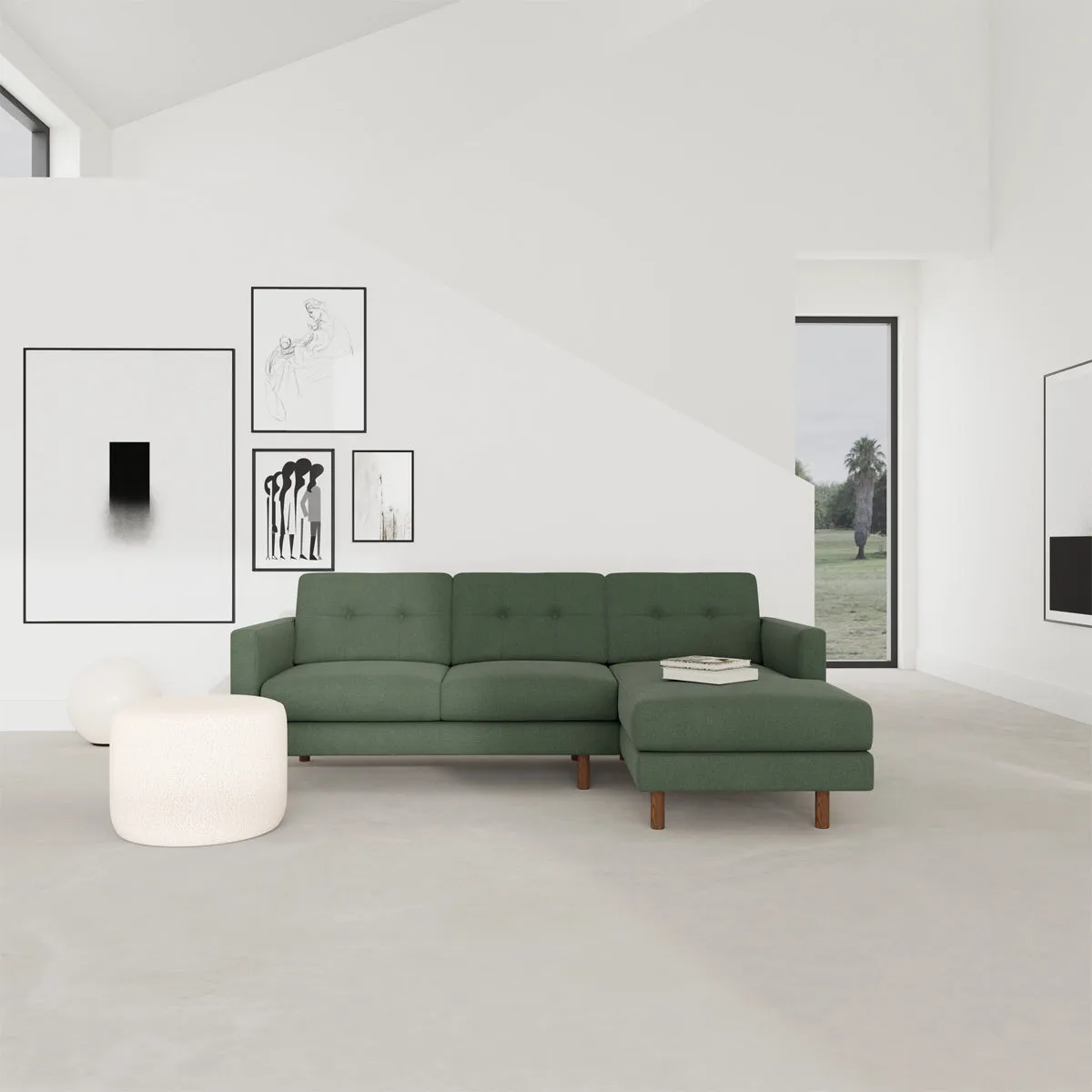 Conrad Fabric Right Chaise Sofa