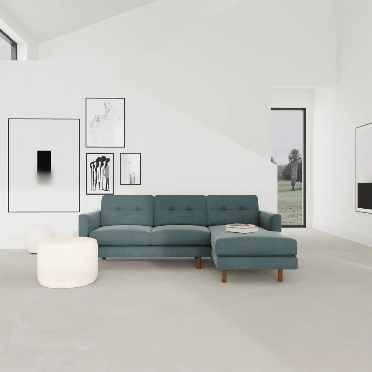 Conrad Fabric Right Chaise Sofa